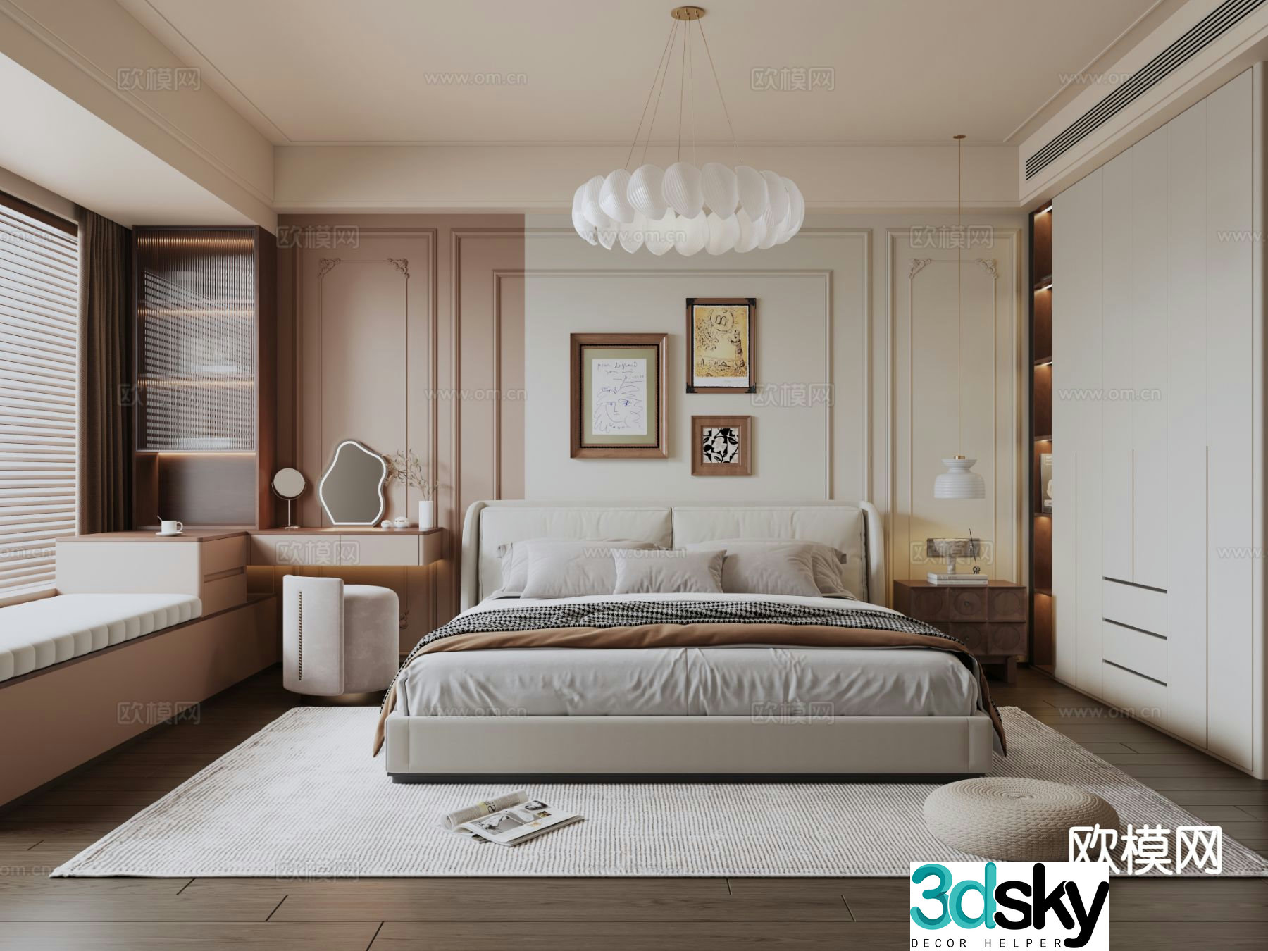 French bedroom master bedroom 3d model