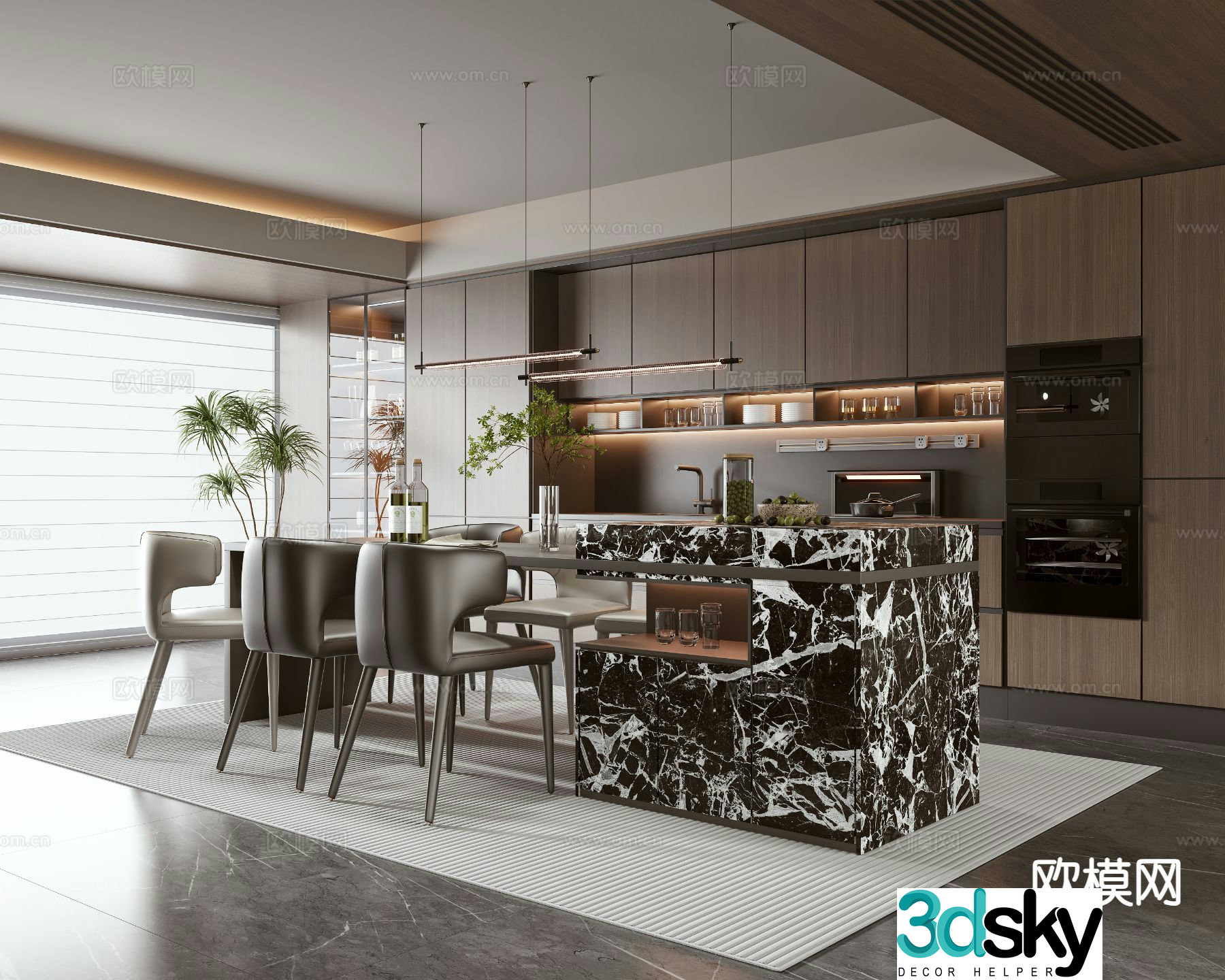 Italian island restaurant 3d model