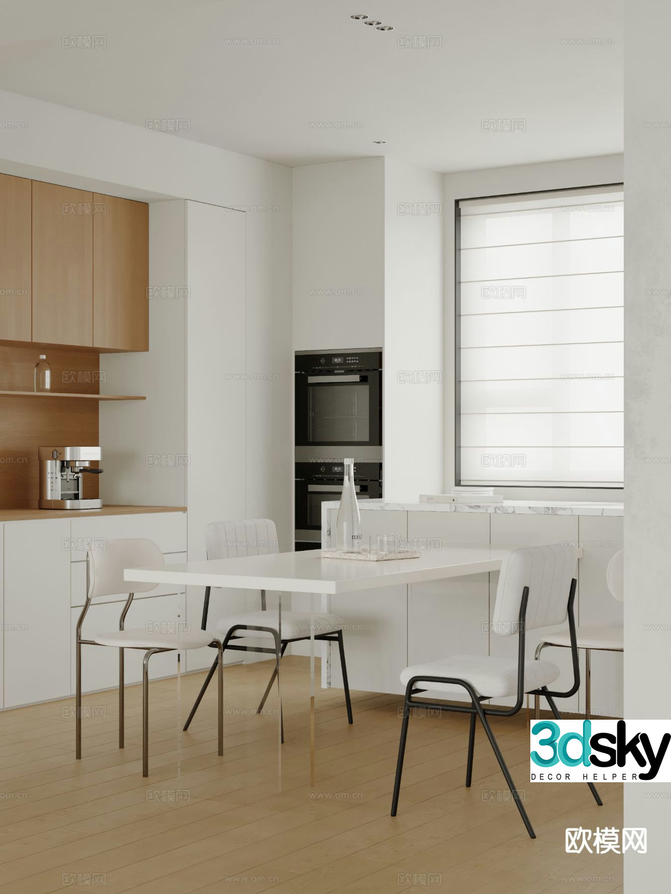 Modern island restaurant 3d model