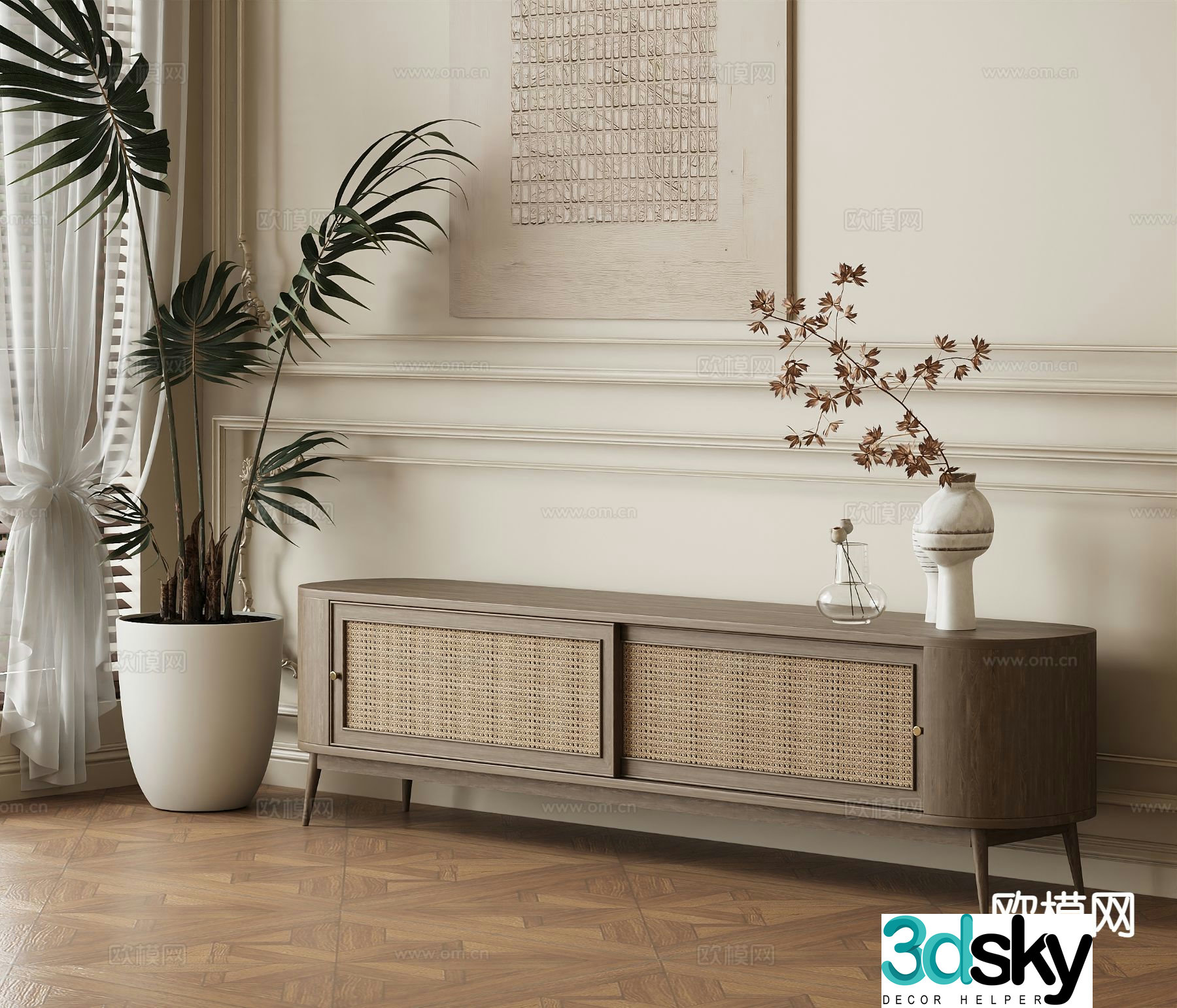 Wabi-sabi TV cabinet 3d model