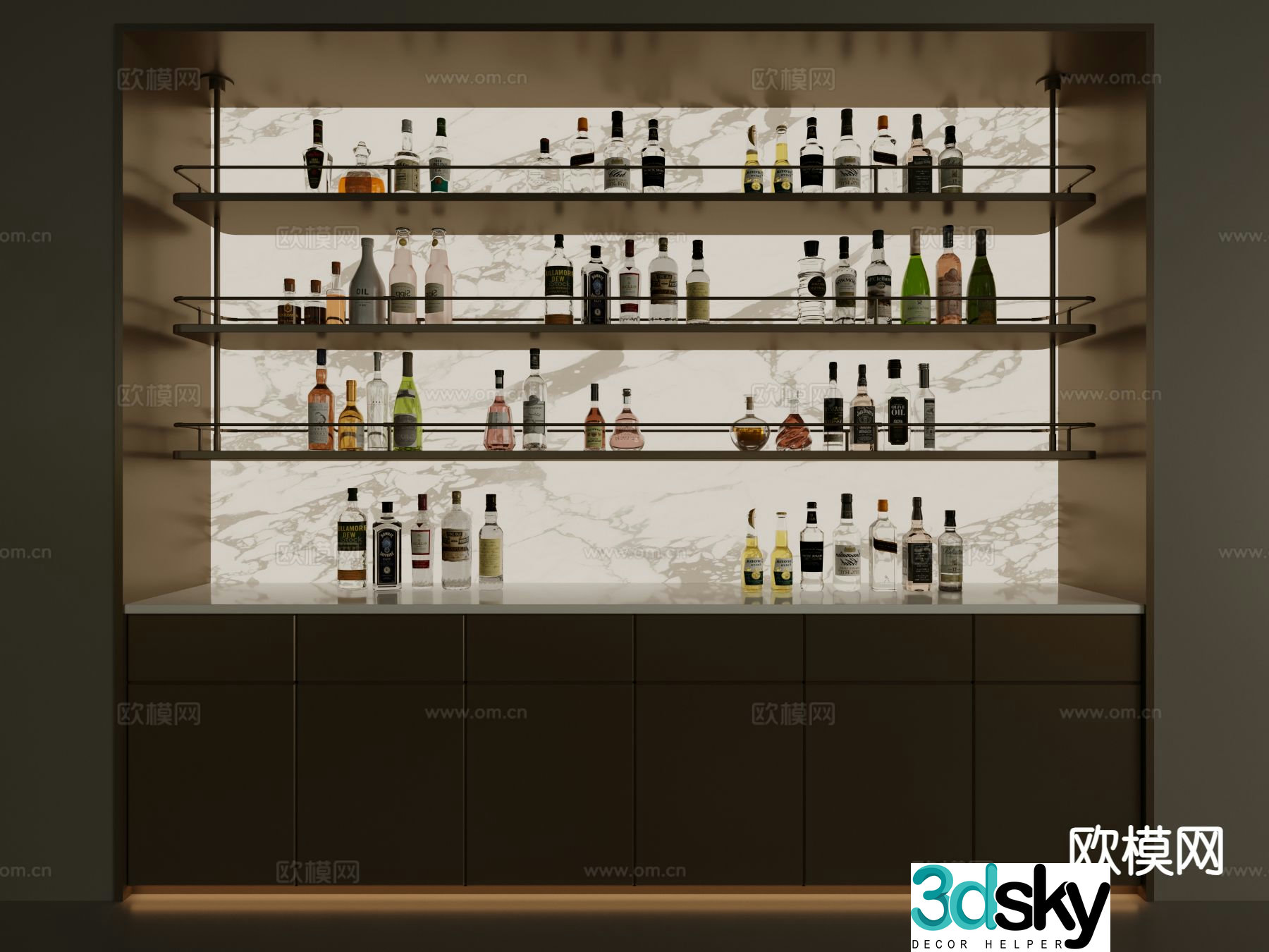 Modern wine cabinet 3d model