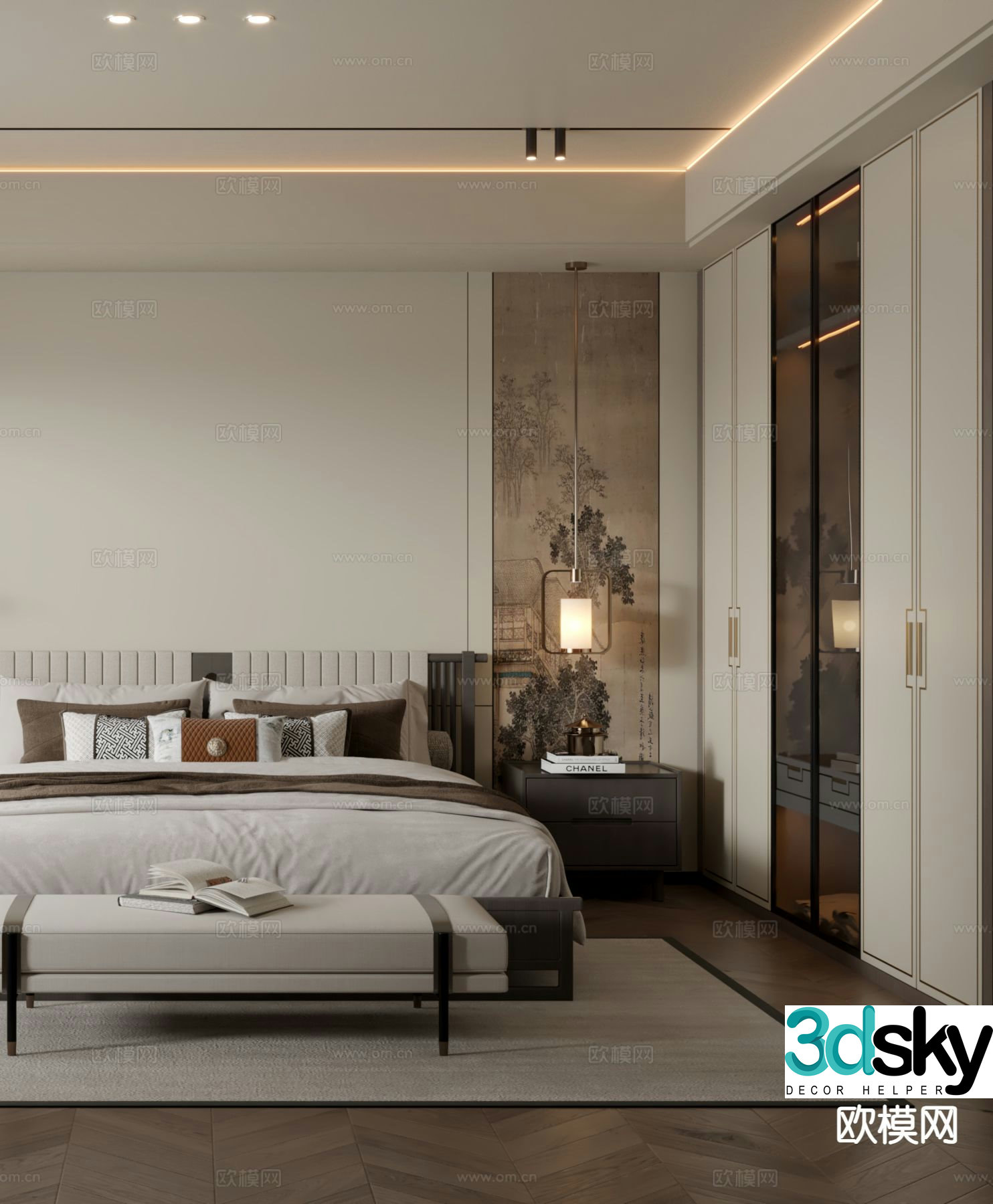 New Chinese style bedroom master bedroom 3d model