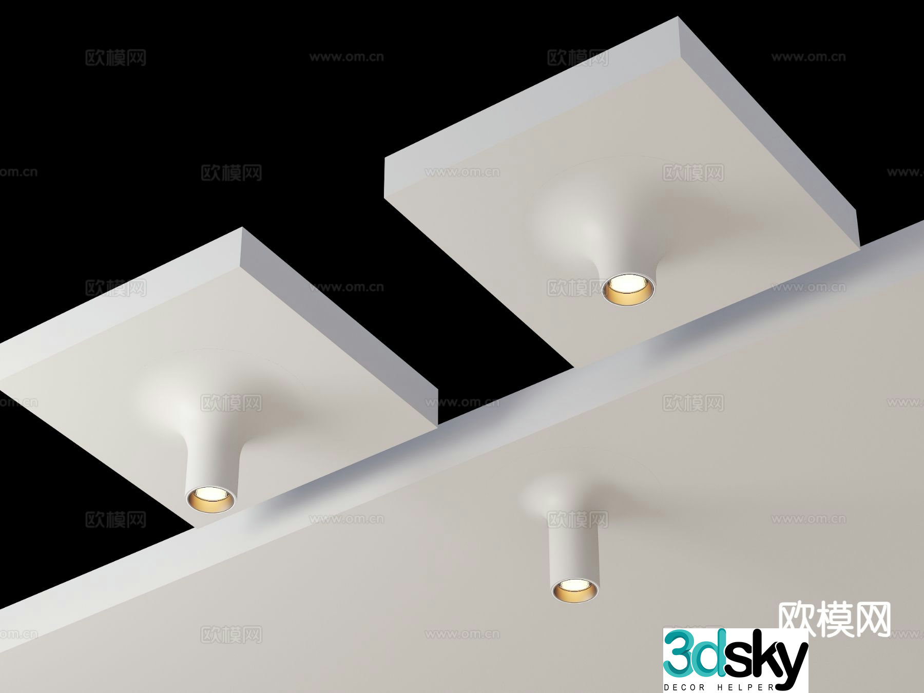 Gypsum spotlights Gypsum downlight 3d model