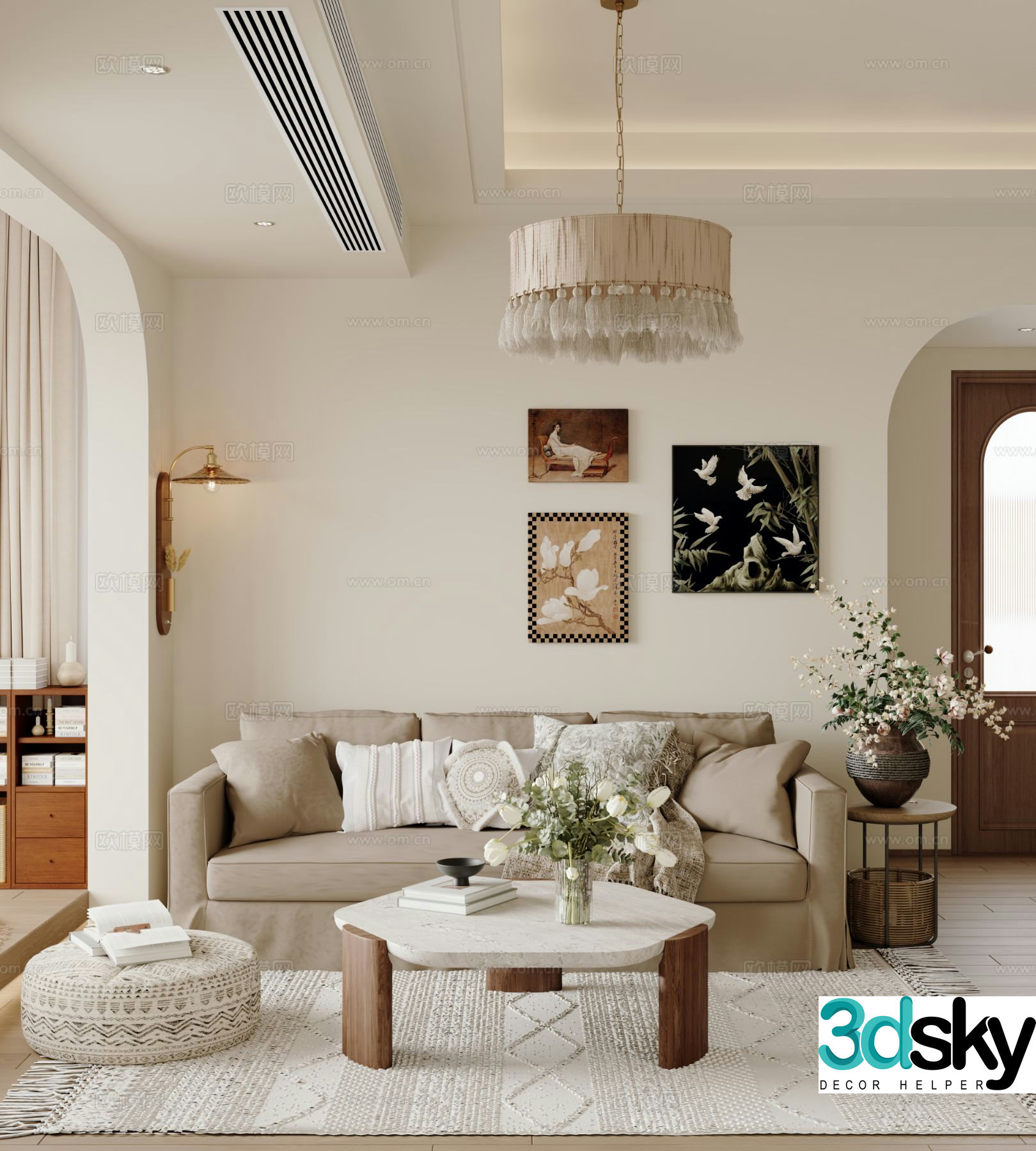 Medieval style living room 3D model