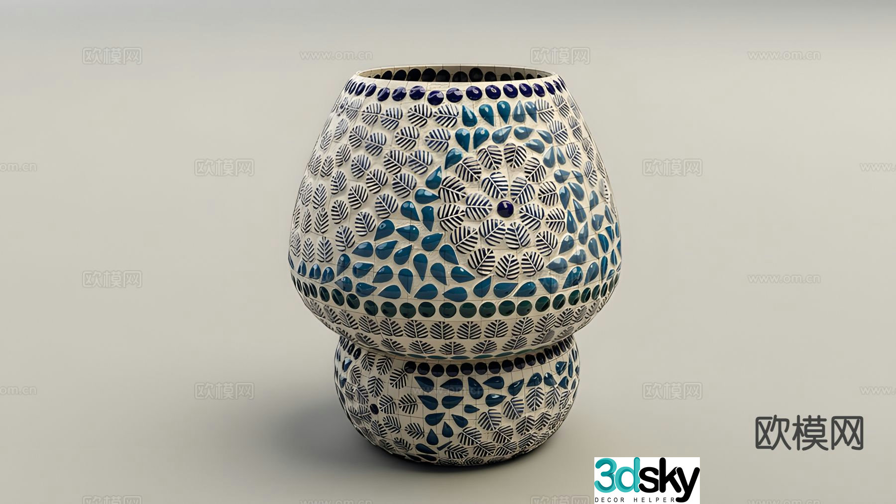 Clay pot porcelain 3d model