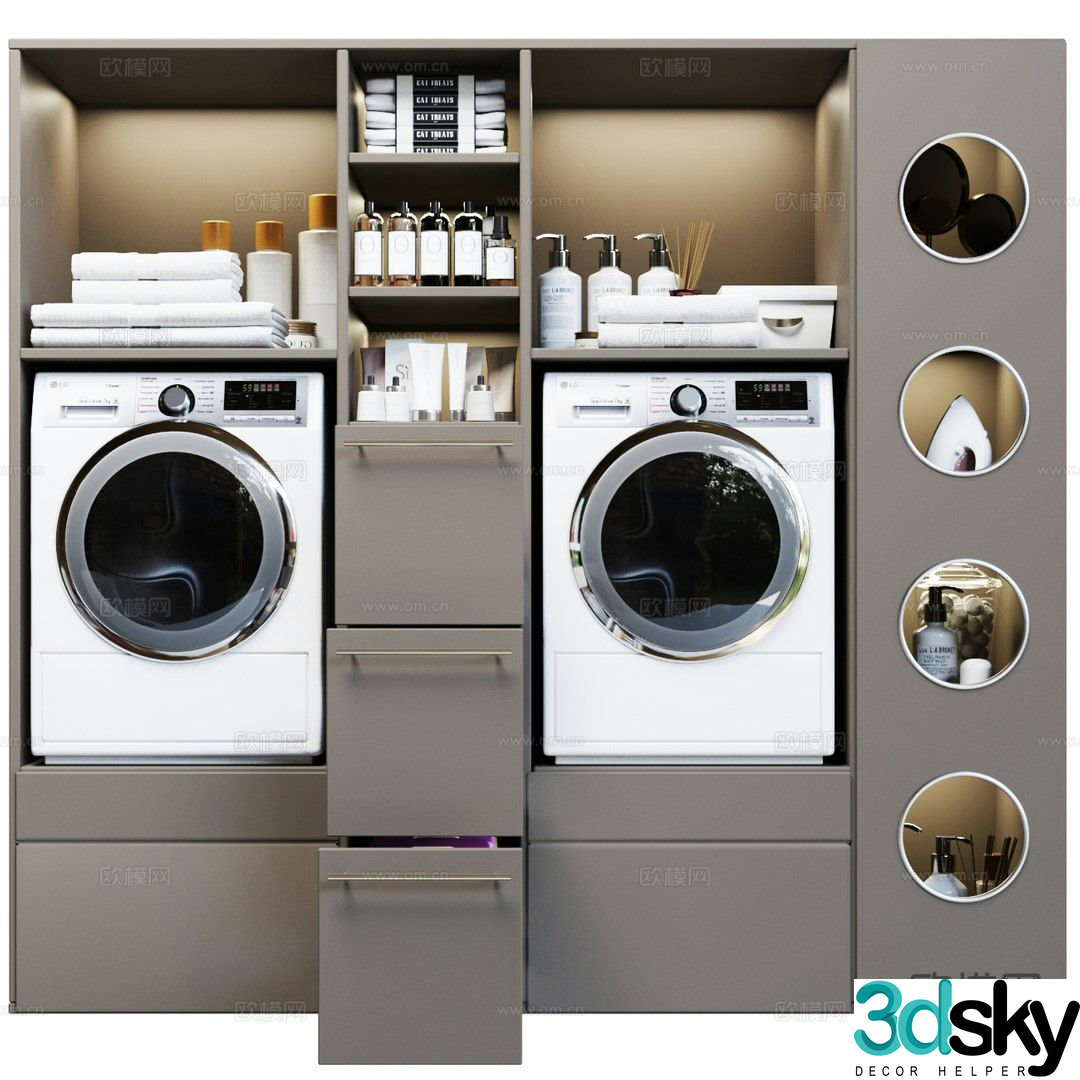 Laundry room cabinet washing machine cabinet 3d model
