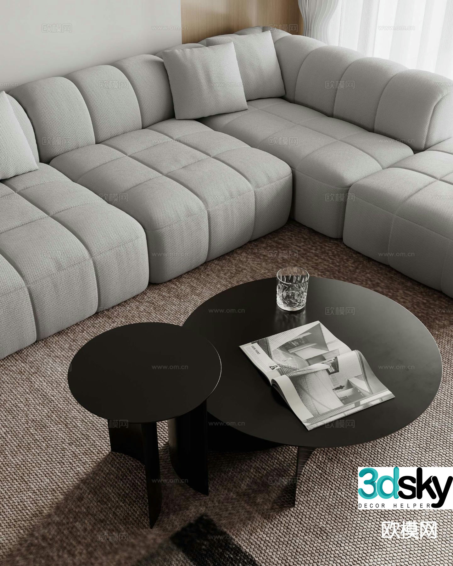 Modern coffee table mother-in-law coffee table 3d model
