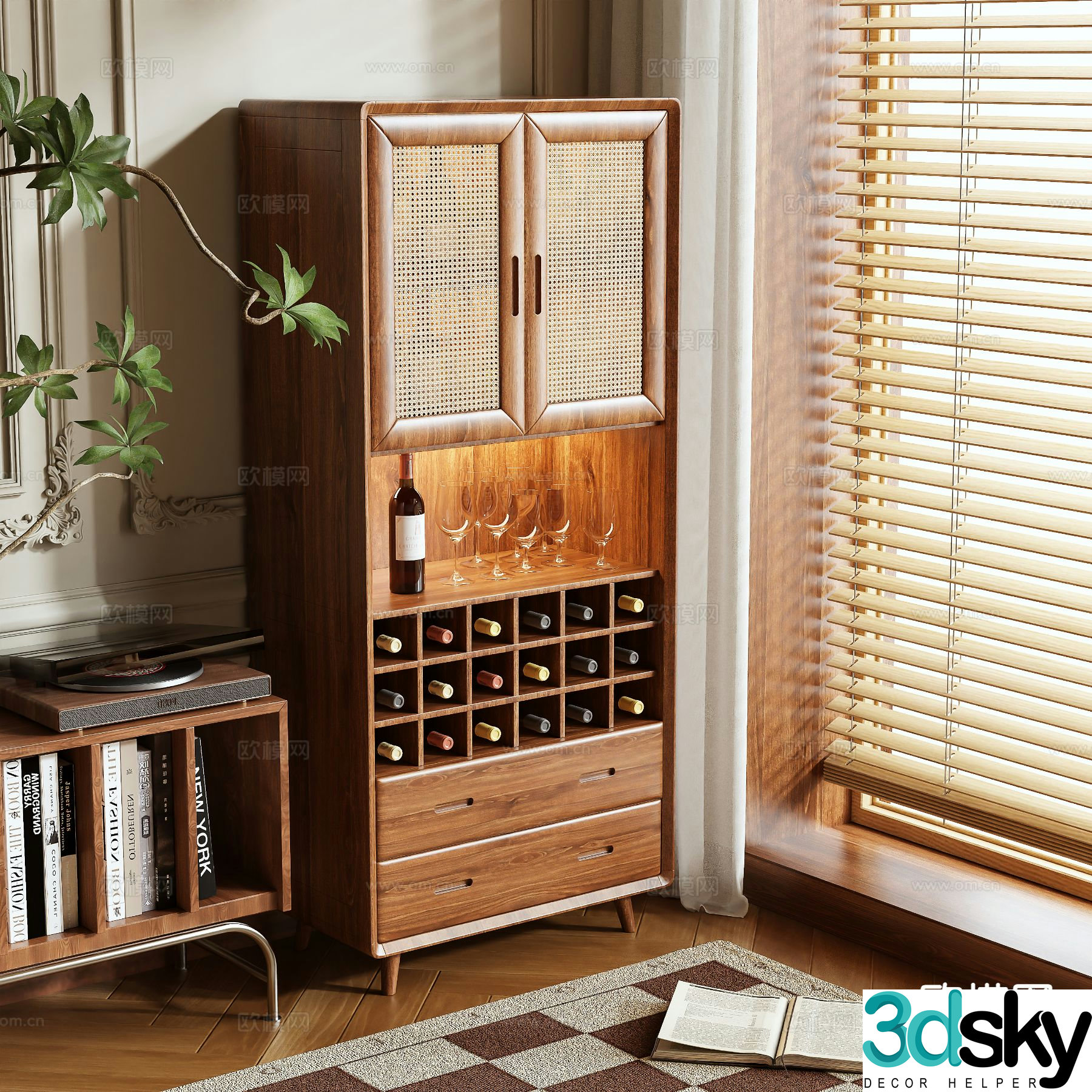 Medieval style wine cabinet 3D model
