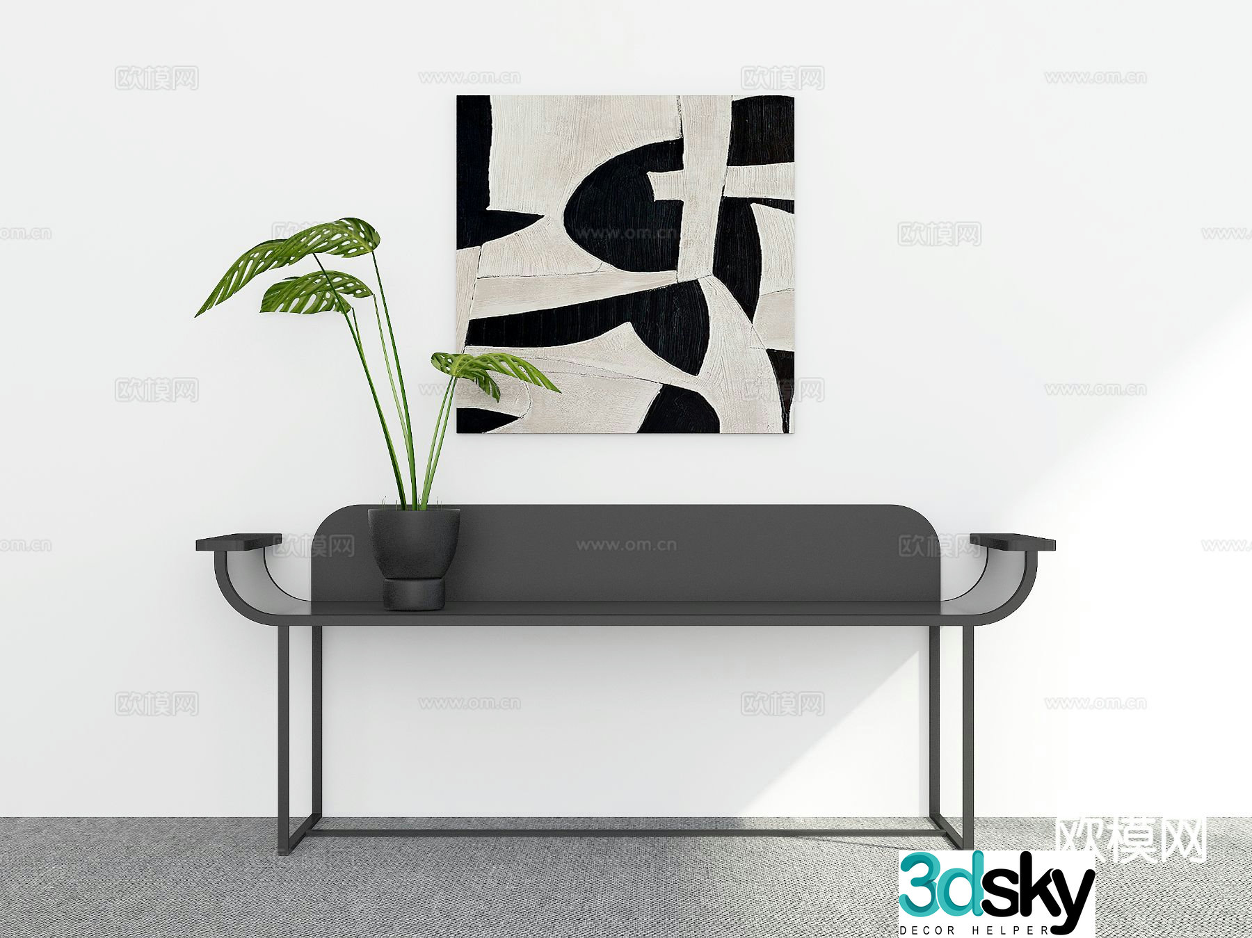 Modern shoe changing stool bench metal stool 3d model