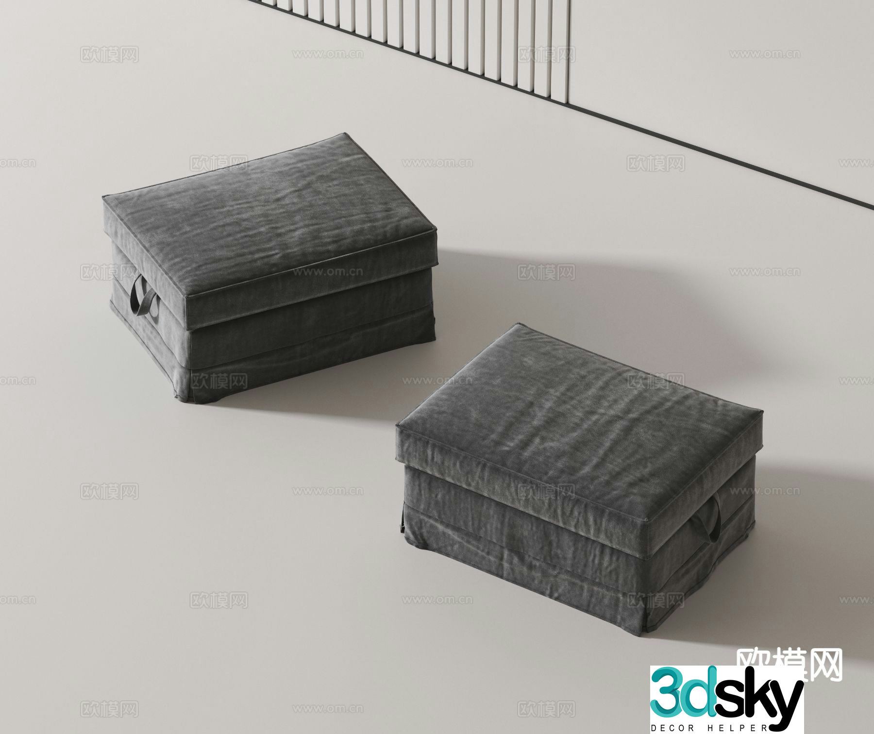 Modern sofa stool footrest 3d model
