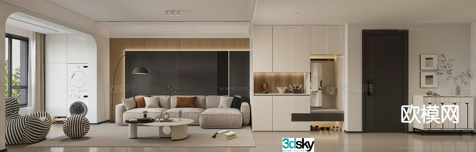 Modern guest restaurant 3d model