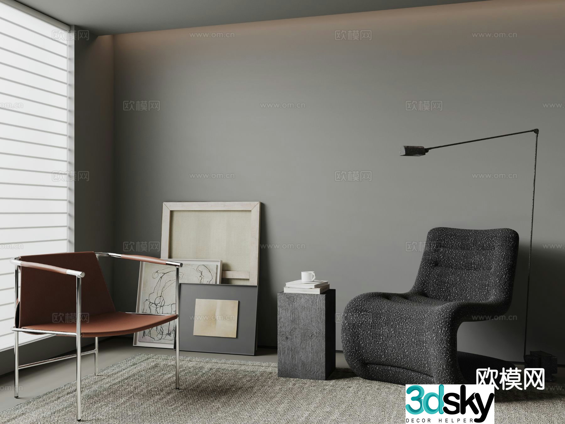 Modern lounge chair armchair 3d model