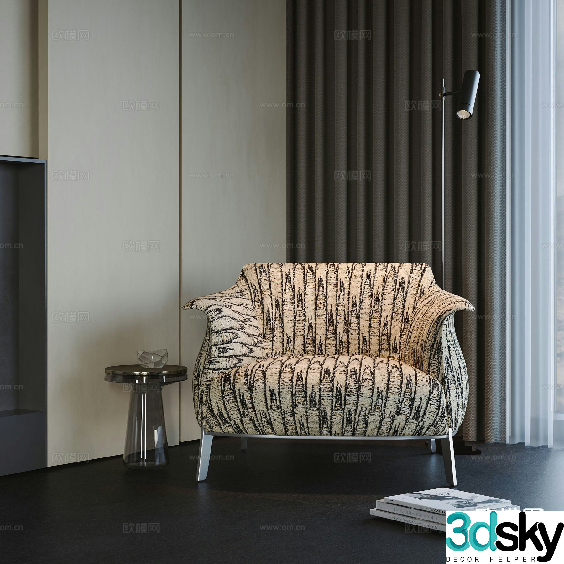 Modern armchair lounge chair 3d model