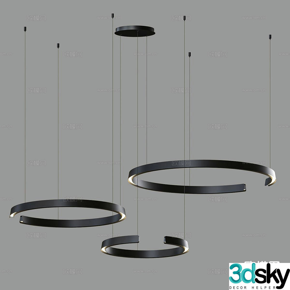 Modern ring chandelier 3d model