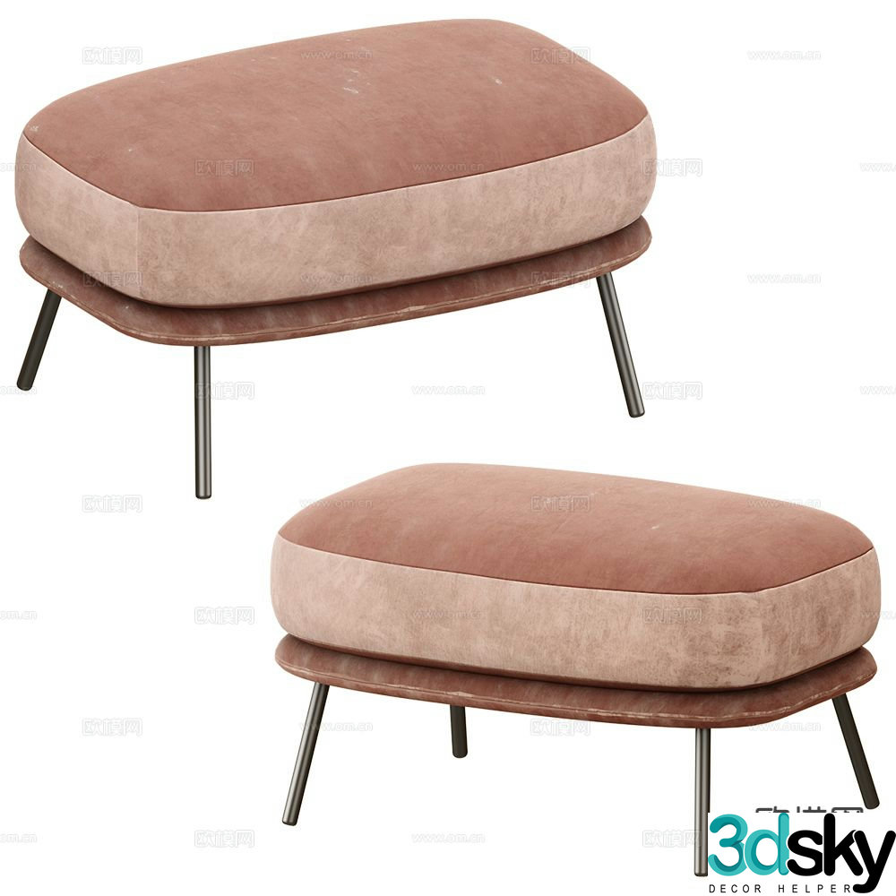 Modern stool sofa stool 3d model