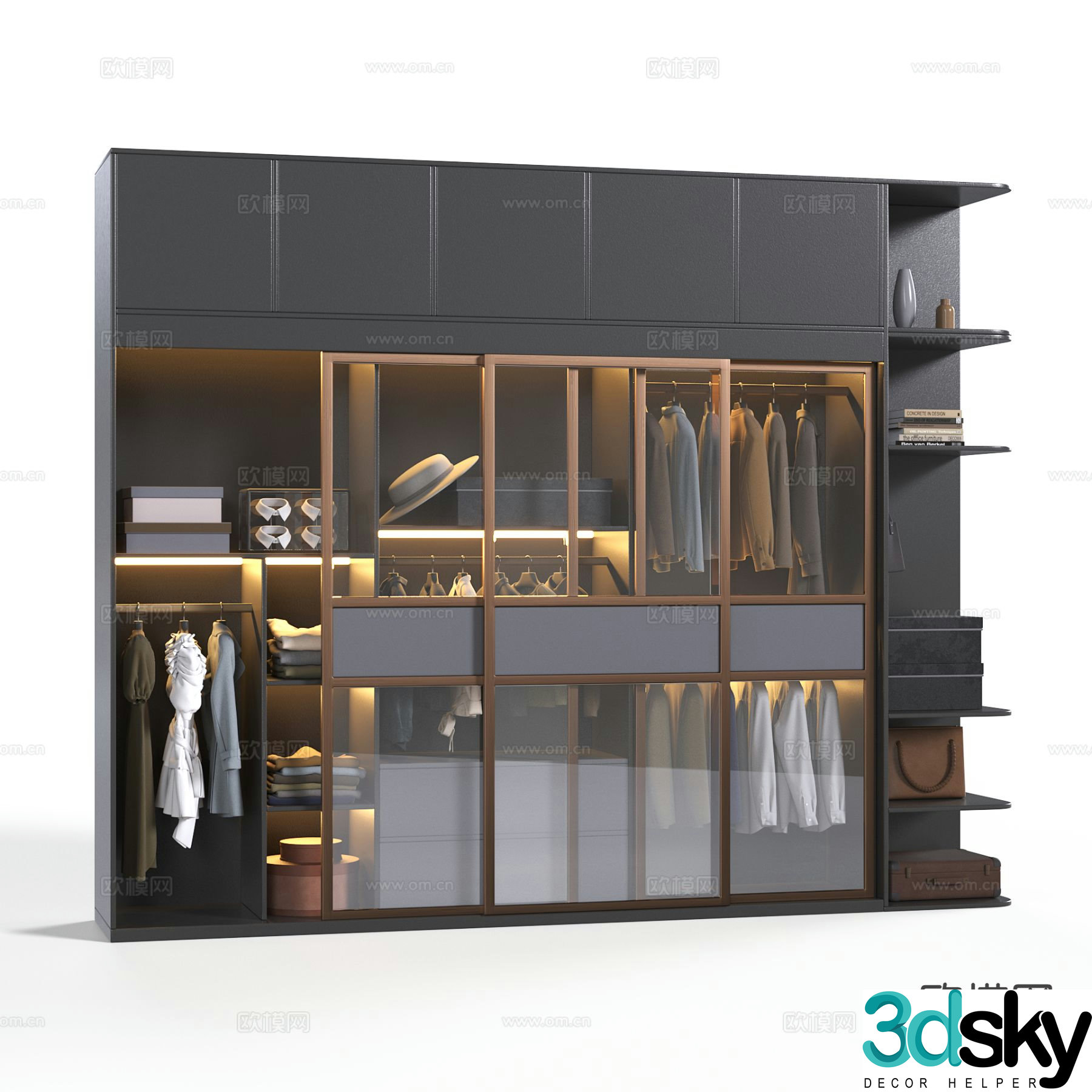 Italian glass wardrobe 3d model
