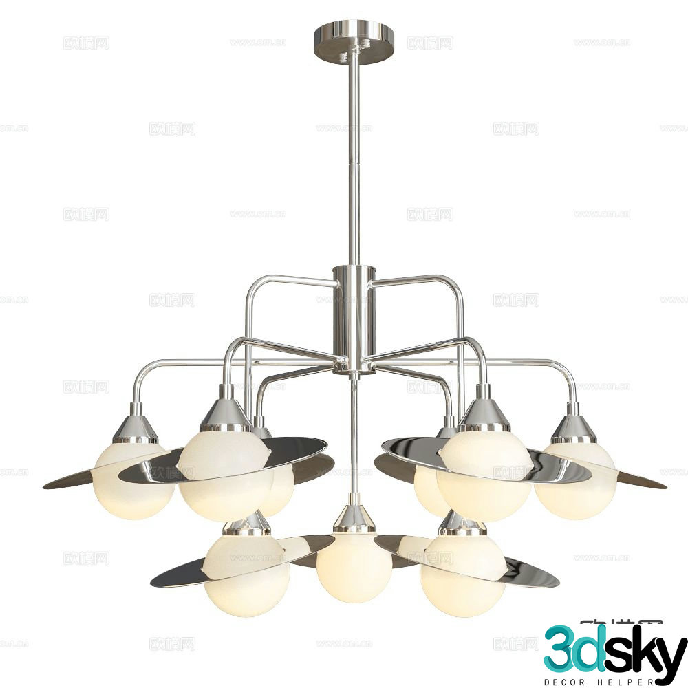Stilfort modern multi-head chandelier 3d model