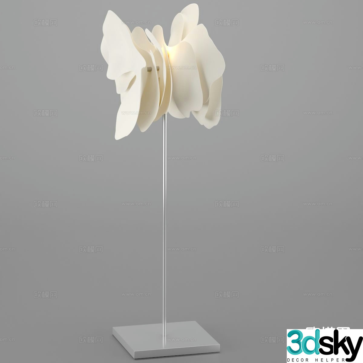 Cream style desk lamp 3d model