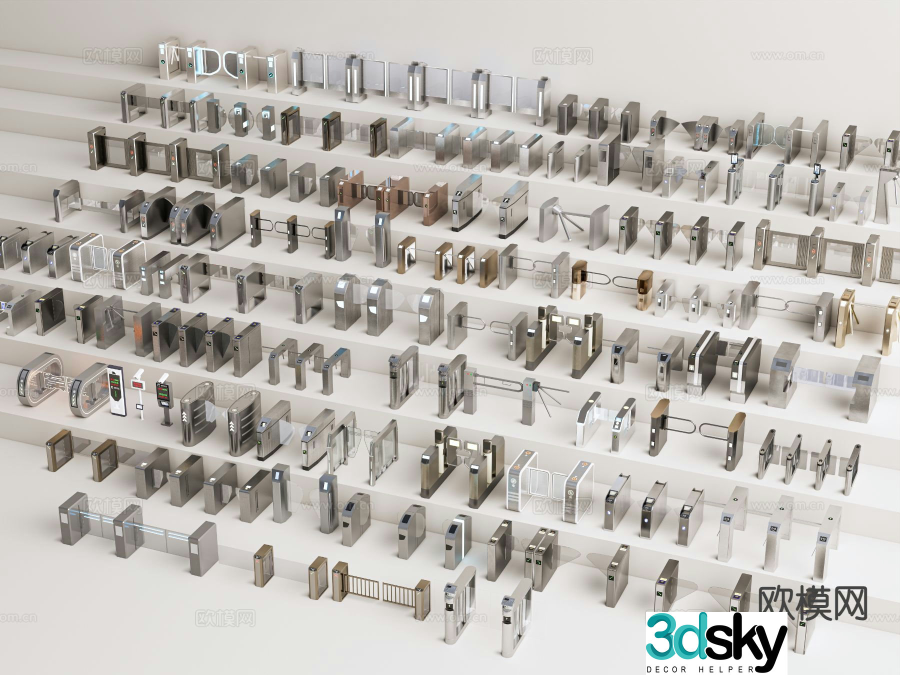Access control, access control machine, gate, automatic door, indoor gate 3d model