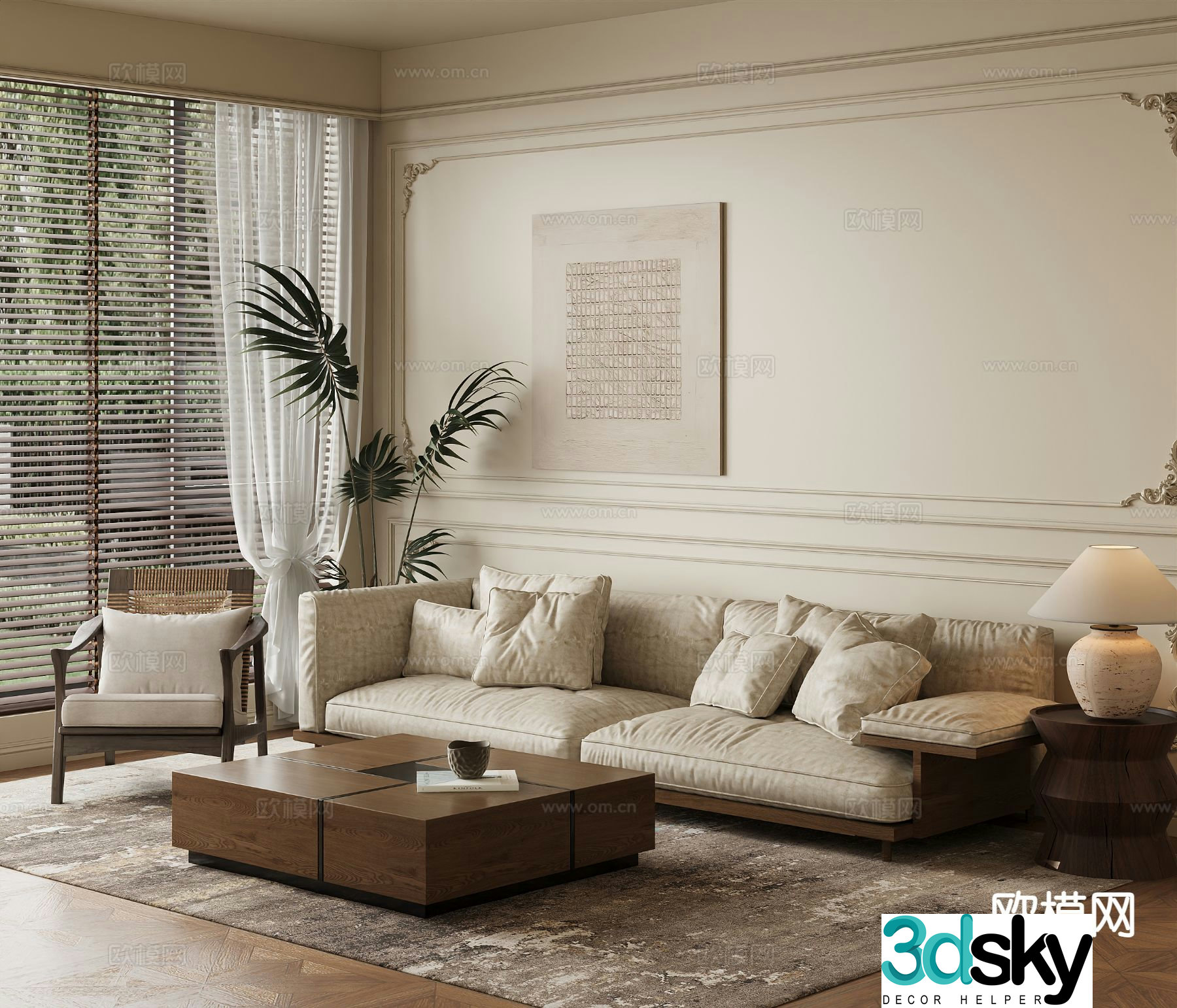 Wabi Sabi modular sofa 3d model