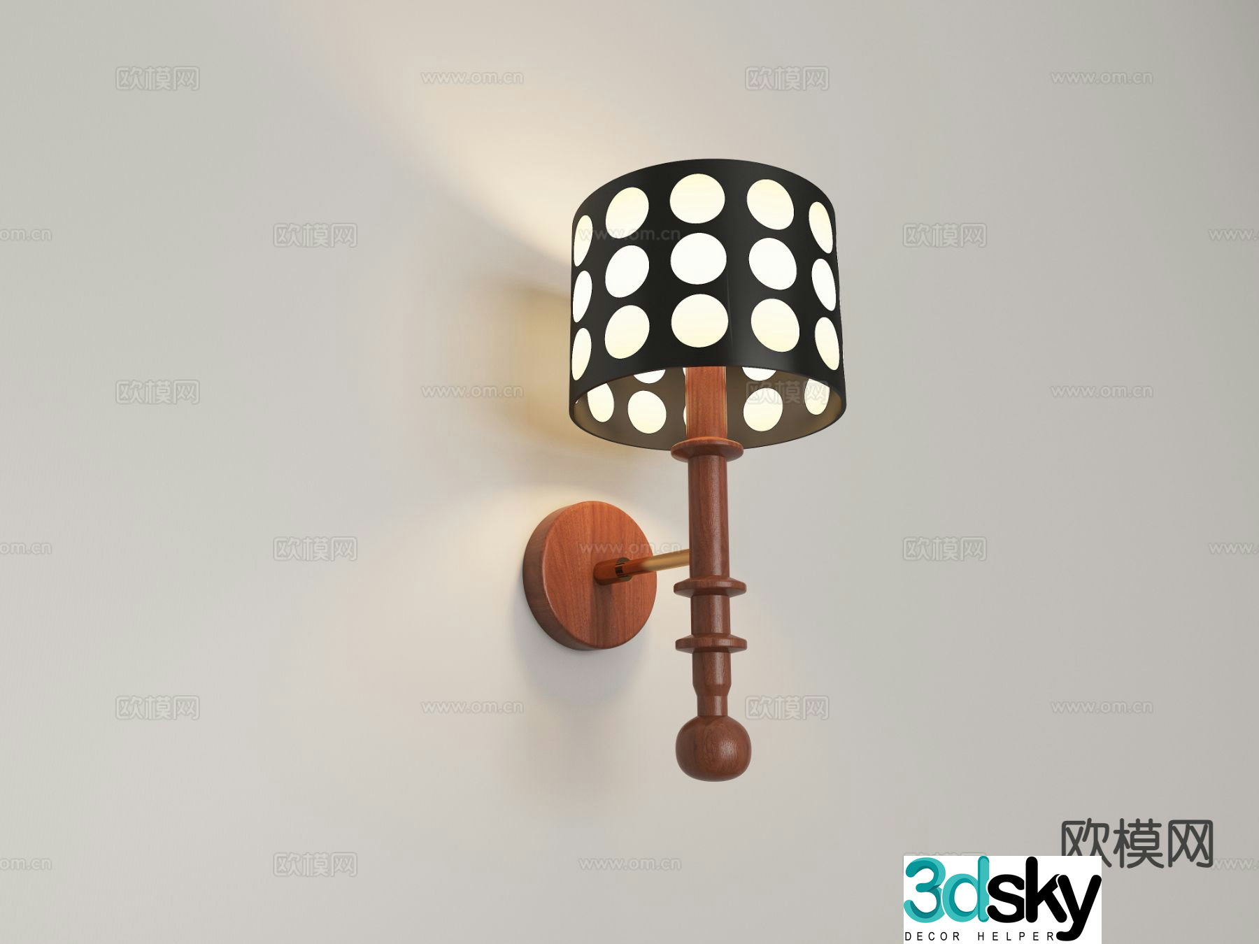 Medieval style wall lamp retro wall lamp 3d model