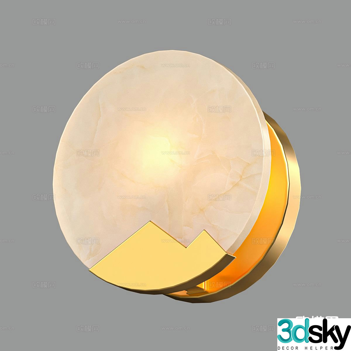 Light luxury wall lamp round wall lamp 3d model