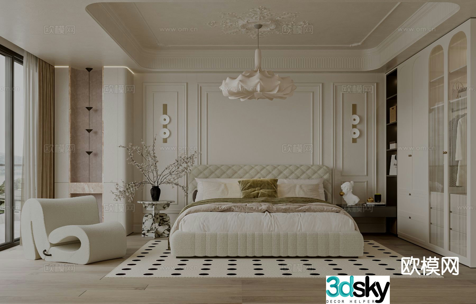 French bedroom master bedroom 3d model