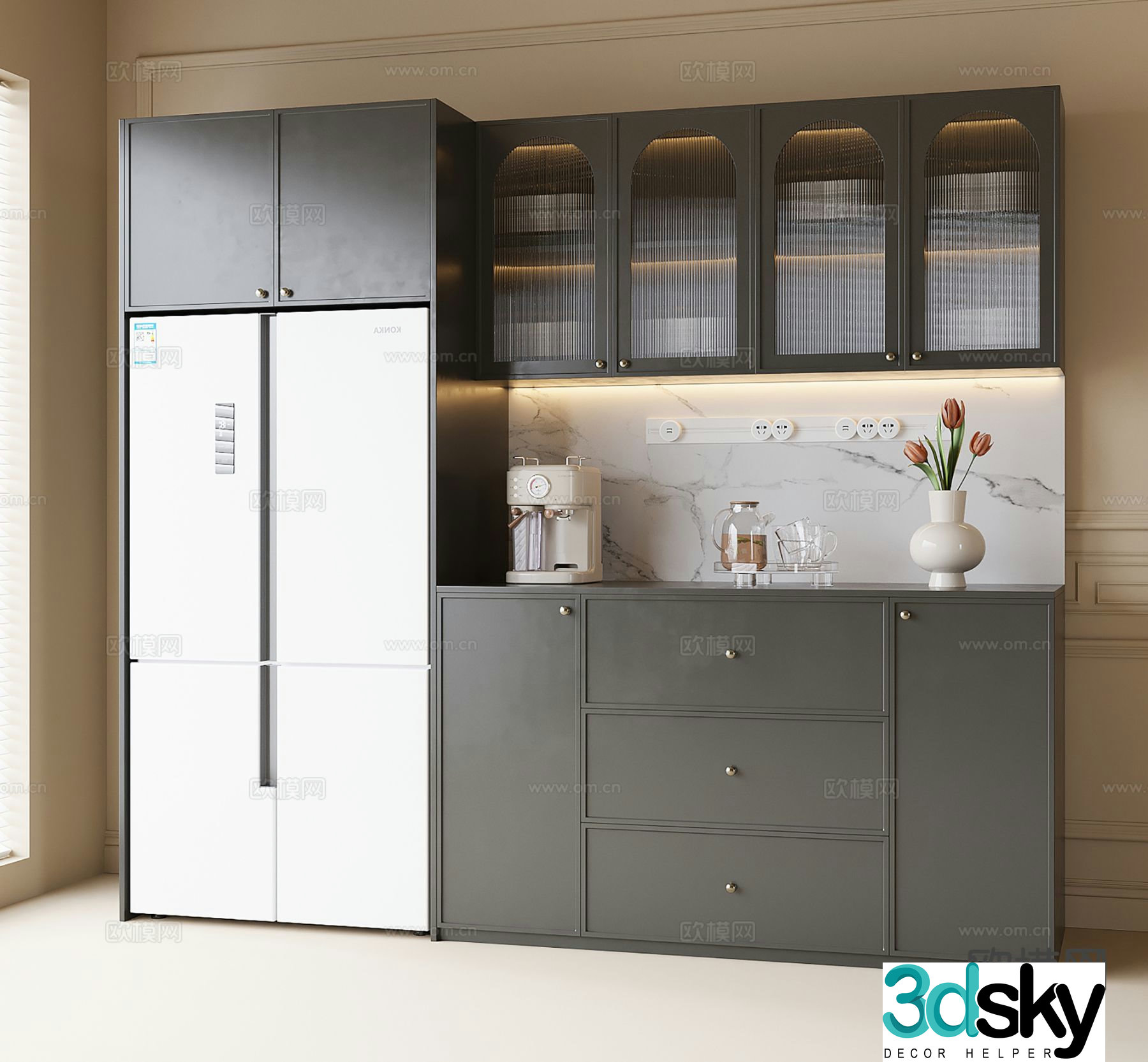 French sideboard 3d model
