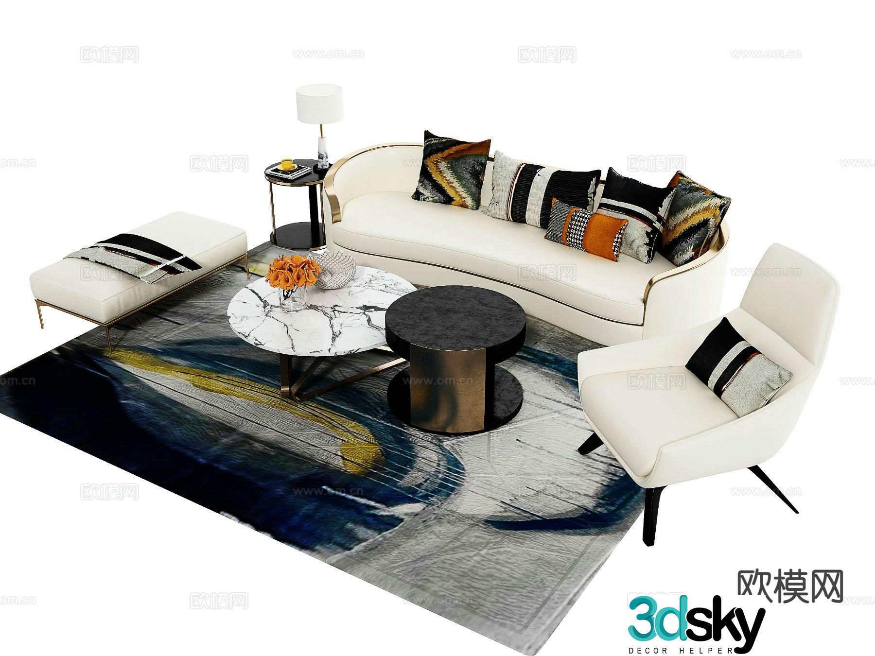 Modern sectional sofa 3d model