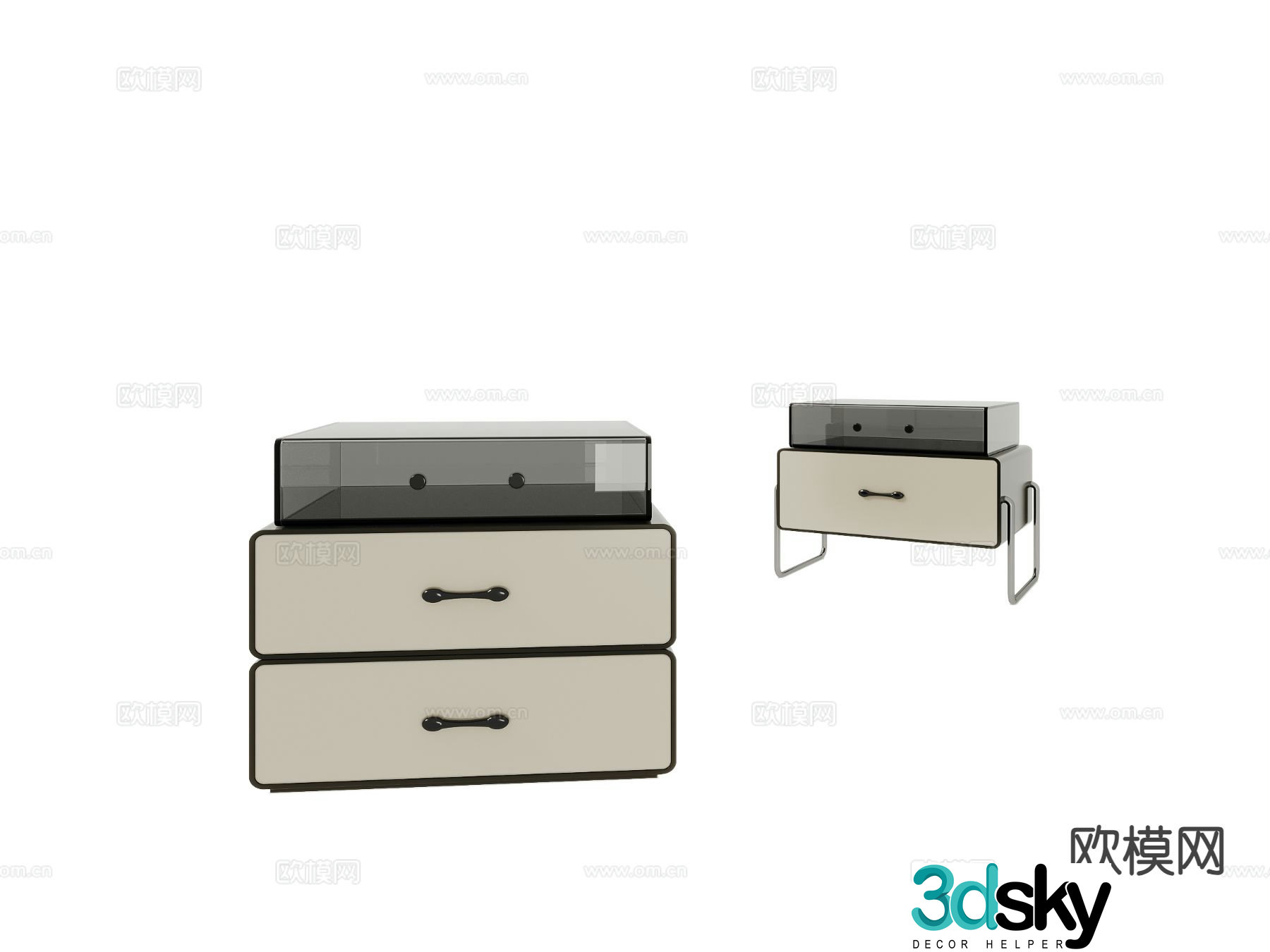 Modern children’s bedside table 3d model
