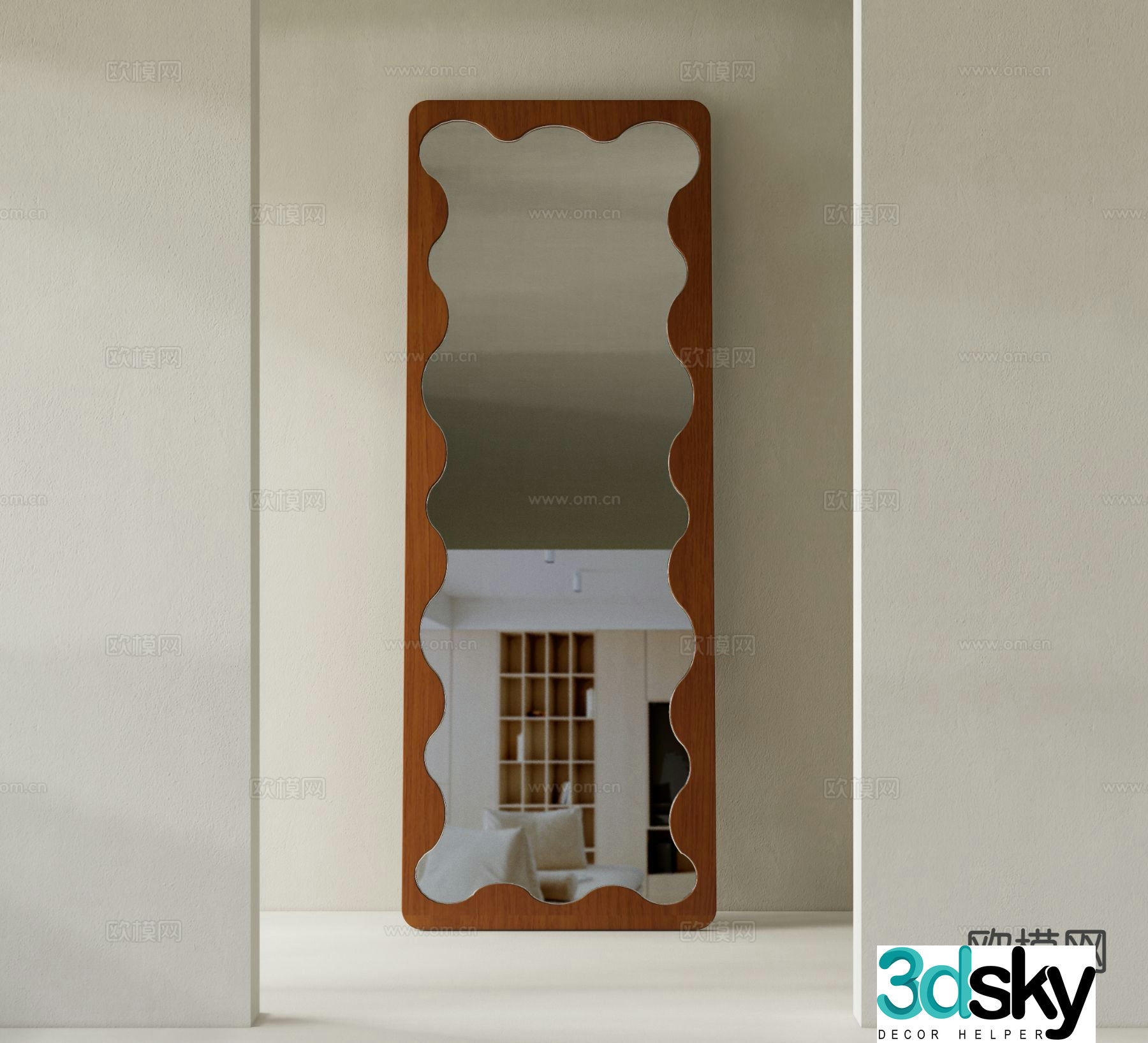 Medieval style mirror full body mirror 3d model
