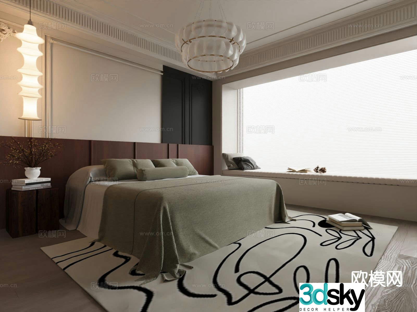 Medieval style bedroom master bedroom 3d model