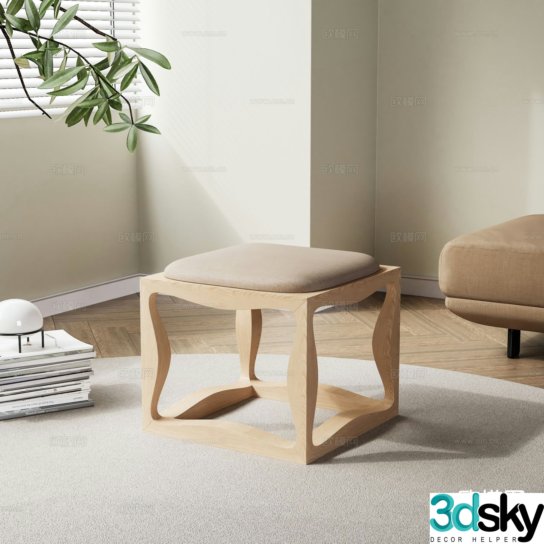 Stool stool low stool sofa stool 3d model