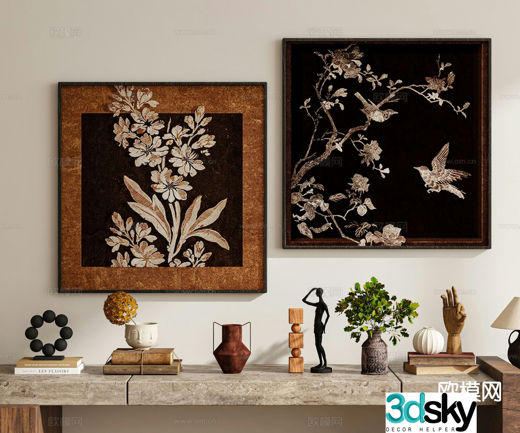 Medieval style hanging decorative painting 3D model