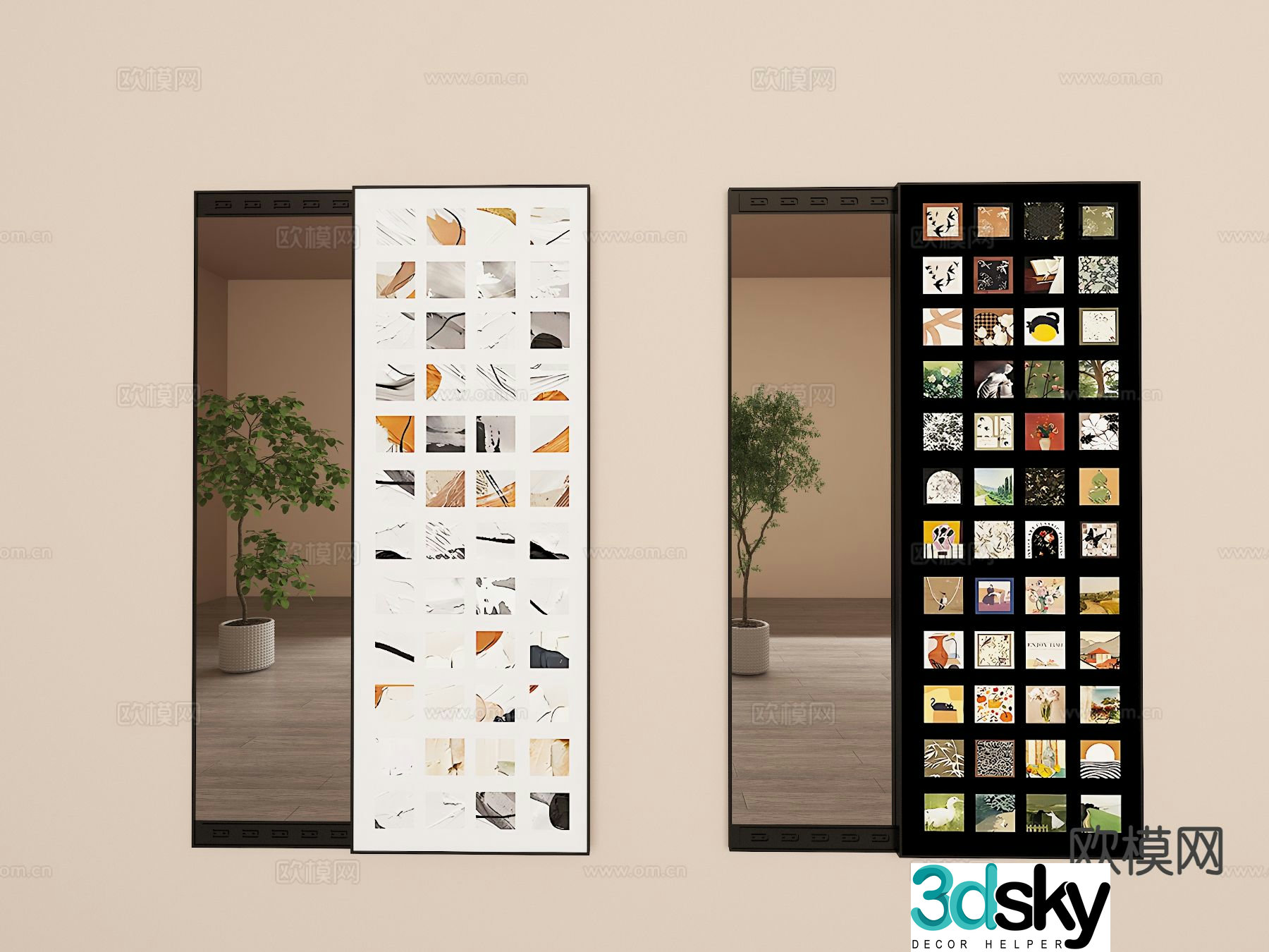 Modern mirror full length mirror 3d model