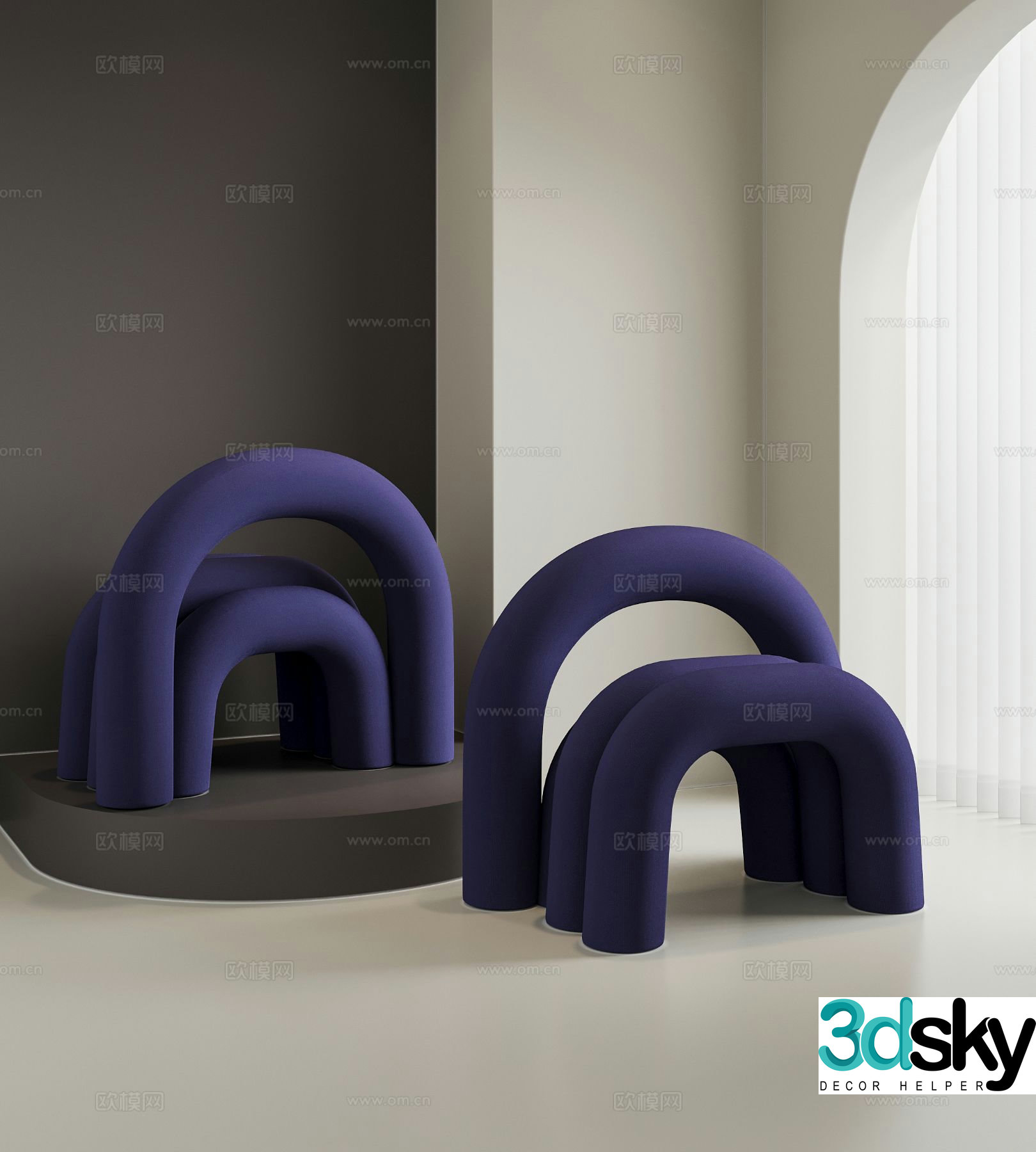 Modern leisure chair dining chair chair 3d model