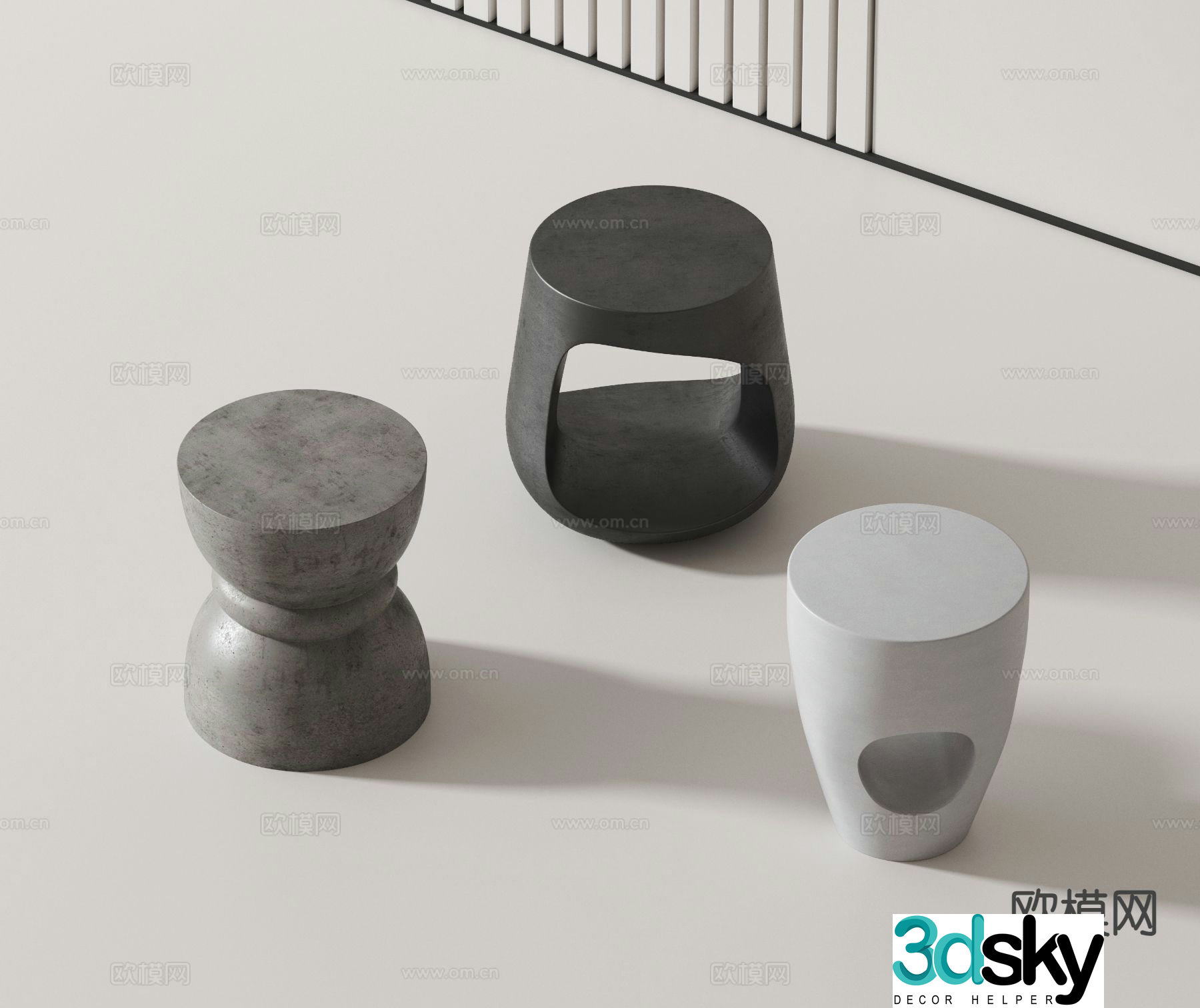 Modern side table corner table 3d model