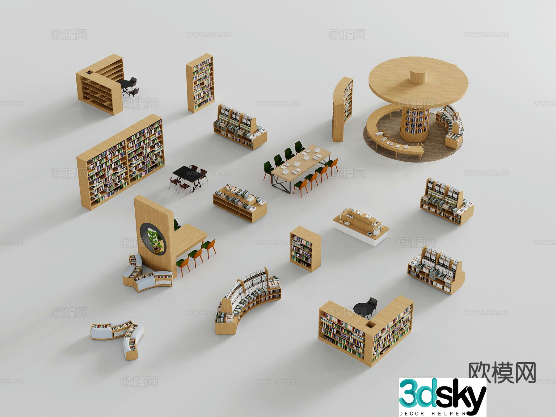 Modern bookshelf storage rack display rack display cabinet bookcase 3d model