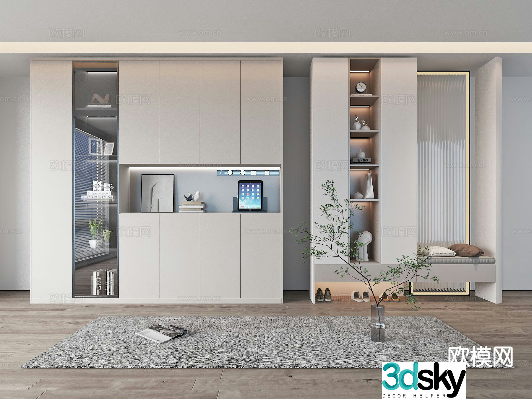 Entry shoe cabinet Entrance shoe cabinet 3D model