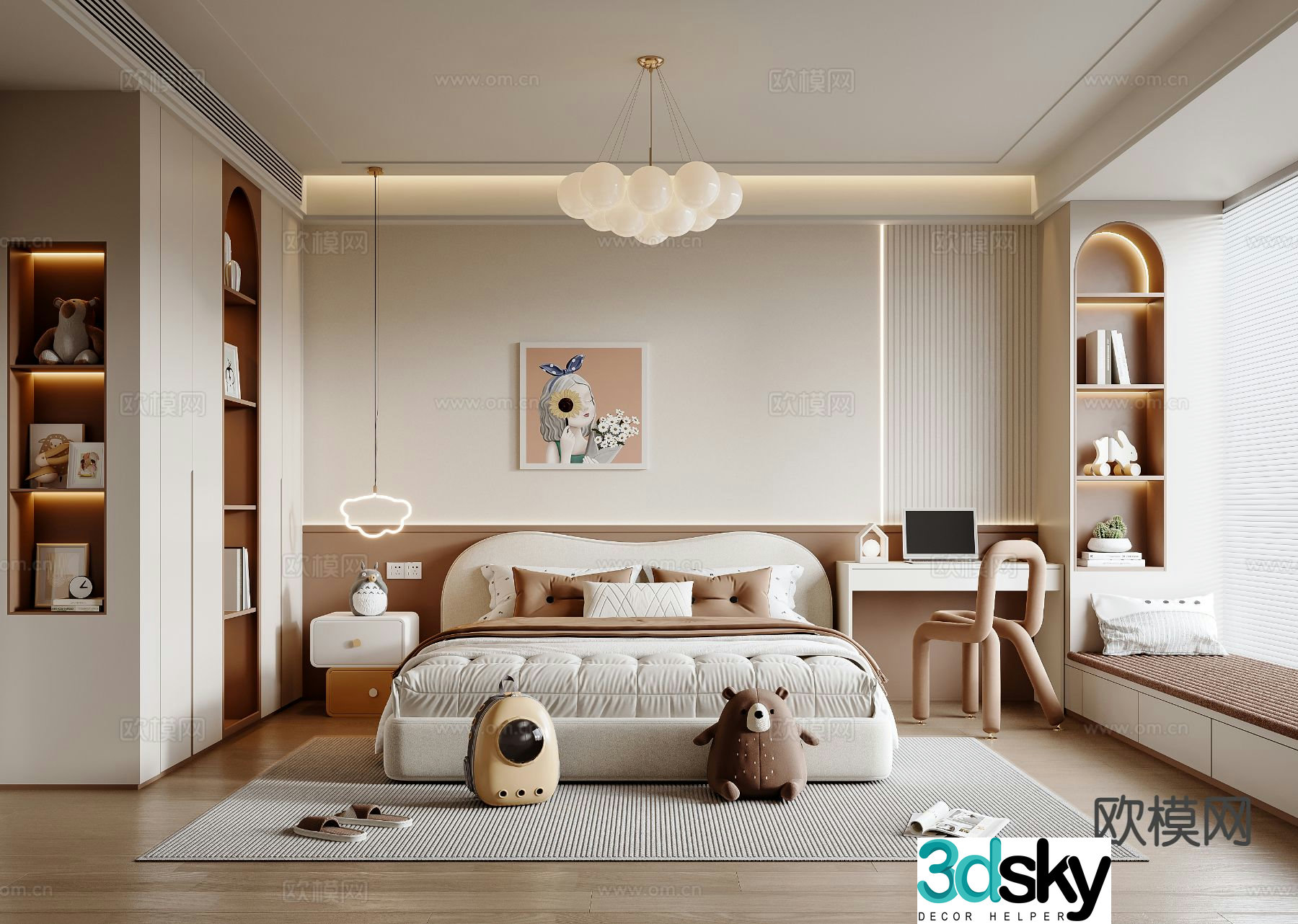 Modern girl’s room children’s room 3d model