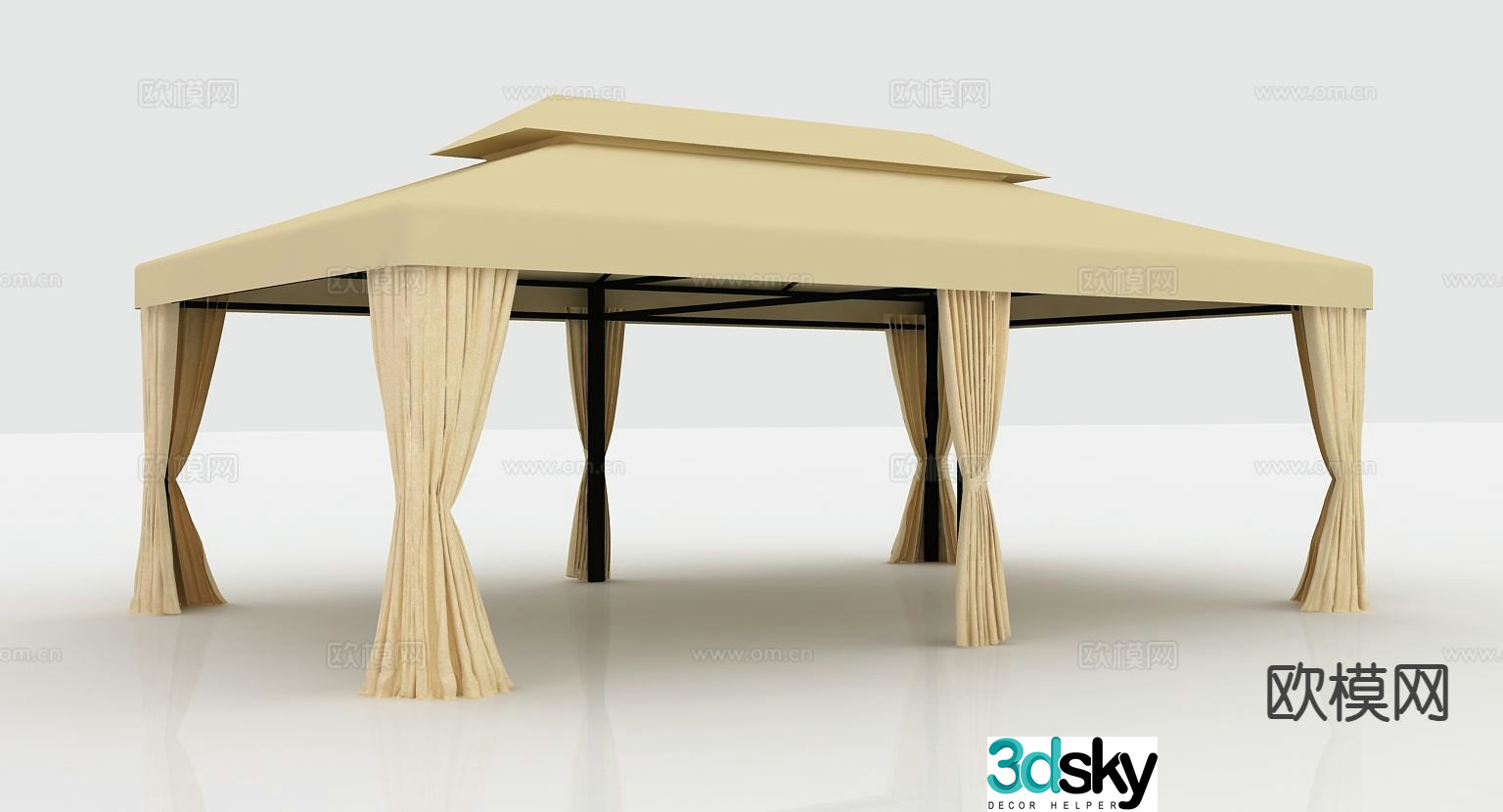 New Chinese style pavilion Roman tent 3D model