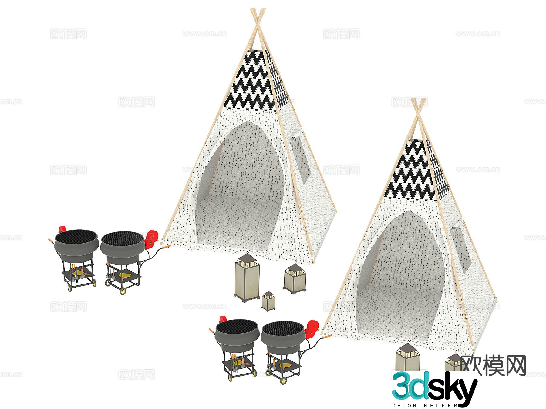 Outdoor tent camping tent 3d model