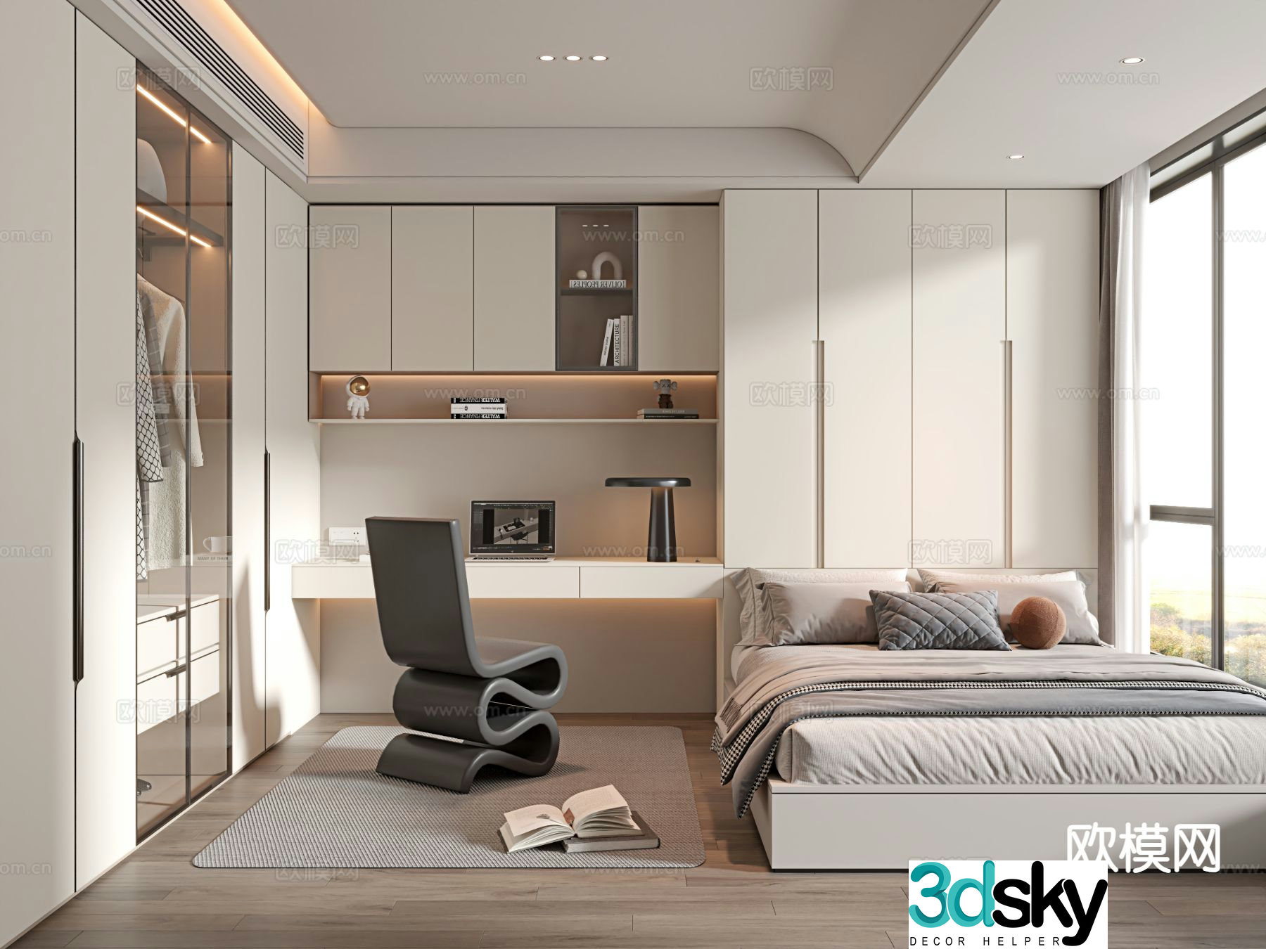 3d model of tatami bedroom and second bedroom
