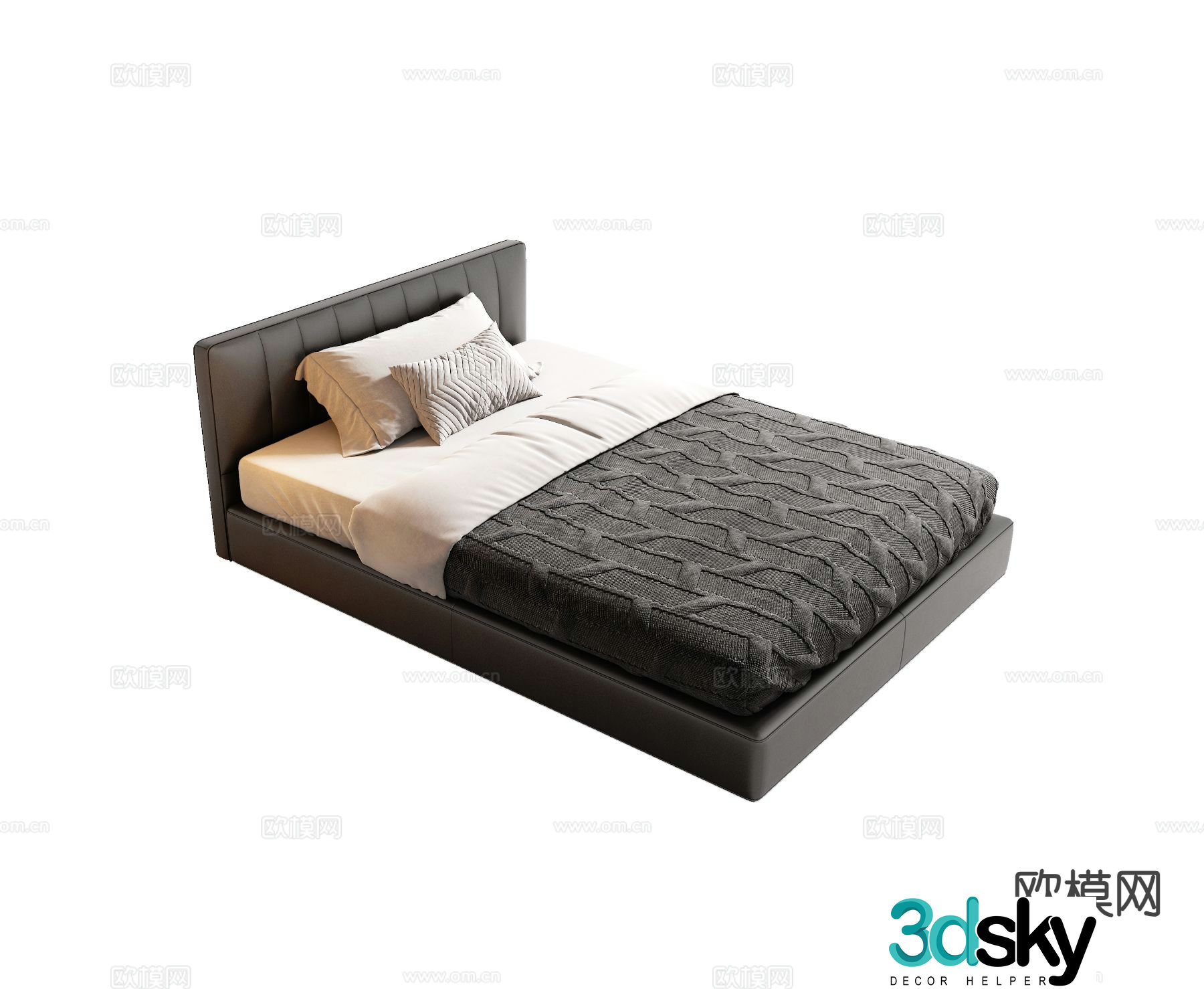 Modern single bed 3d model