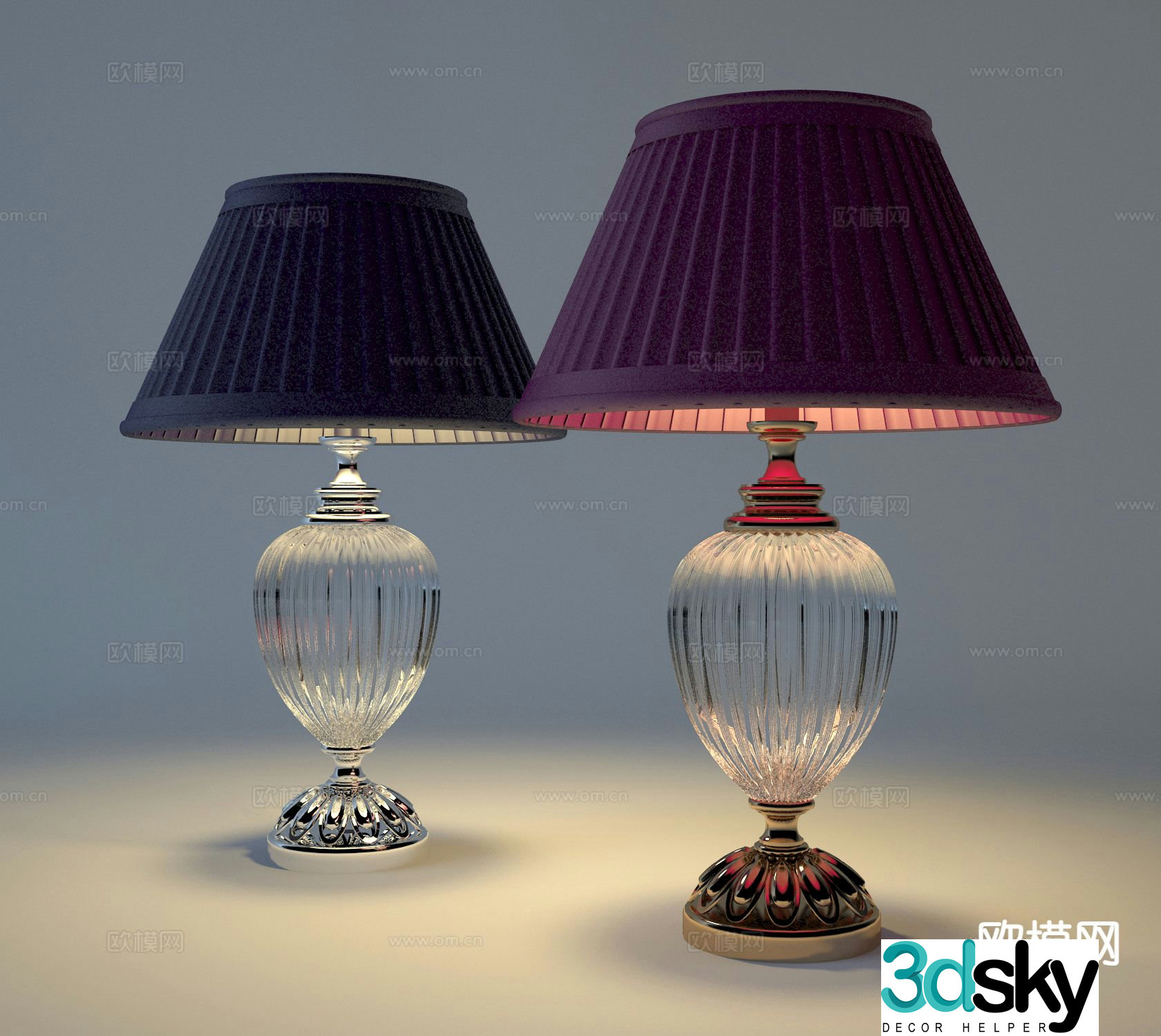 Light luxury table lamp bedside table lamp 3d model