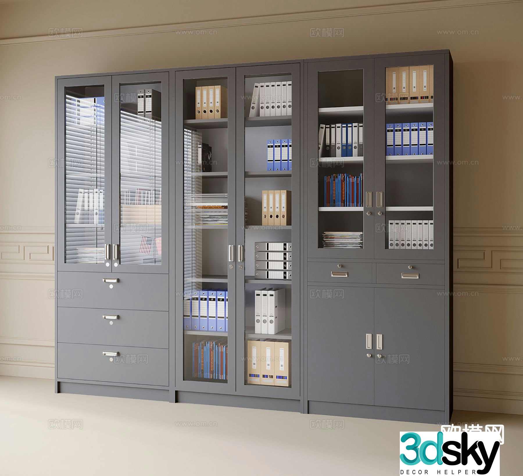 Modern filing cabinet information cabinet filing cabinet 3d model