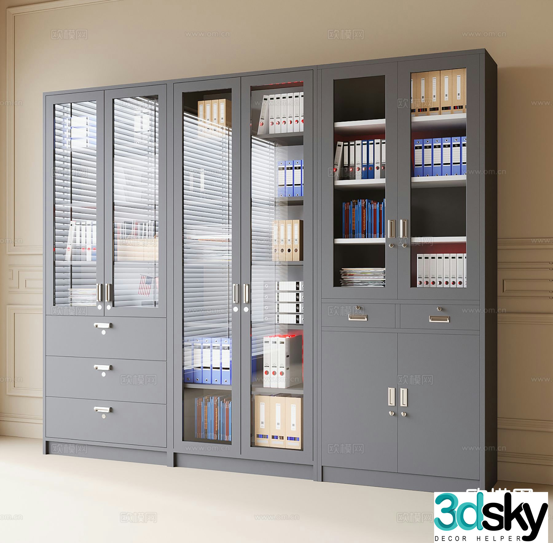 Modern filing cabinet information cabinet filing cabinet 3d model