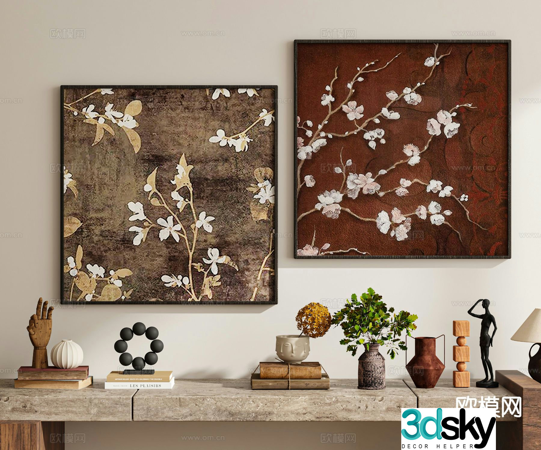 Medieval style hanging painting decorative painting 3d model