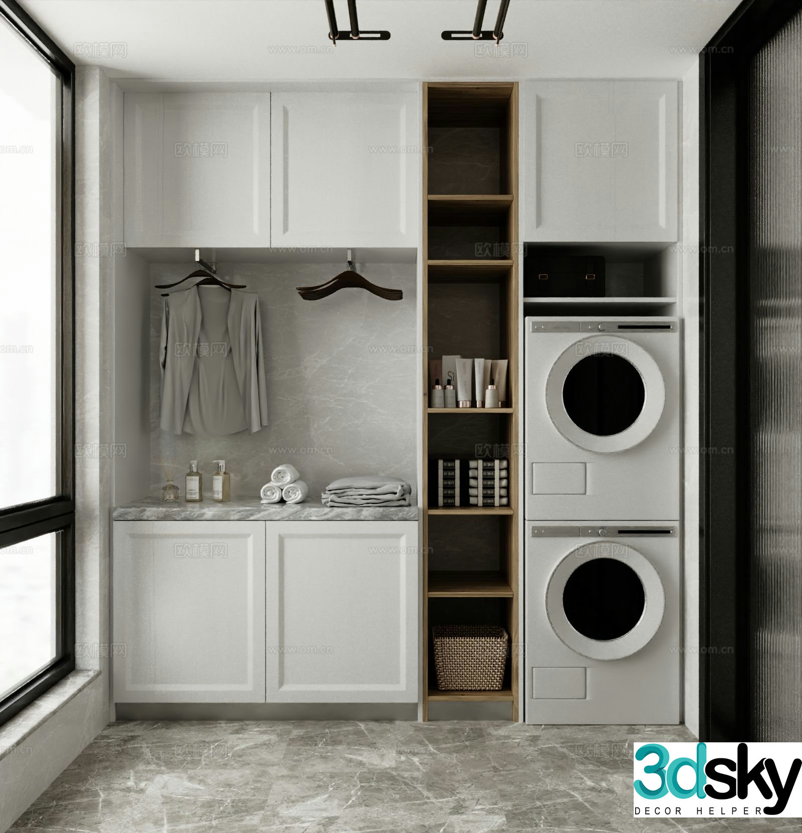 Modern washing machine cabinet 3d model