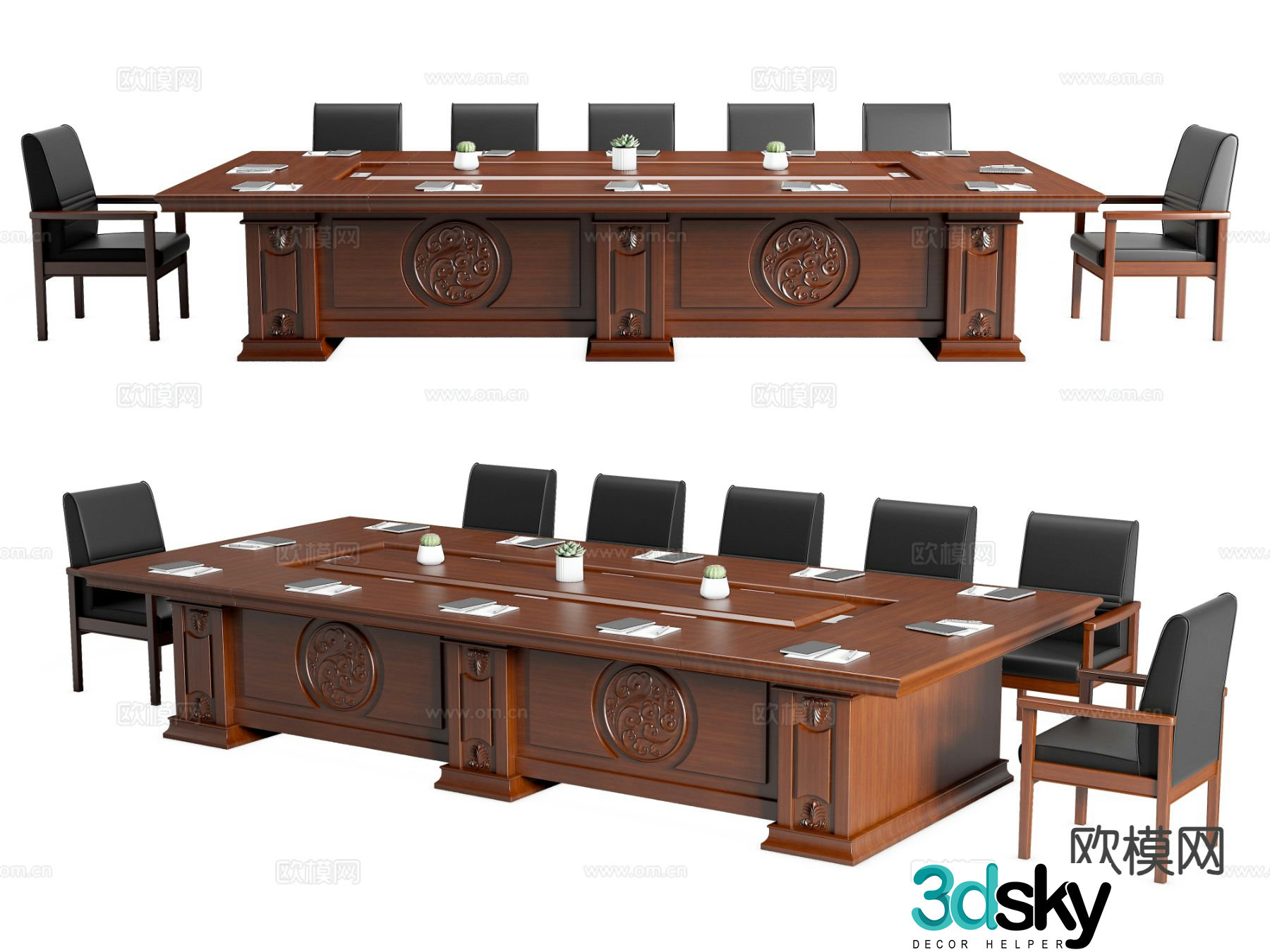 Modern conference tables and chairs Party and government agency conference table 3D model